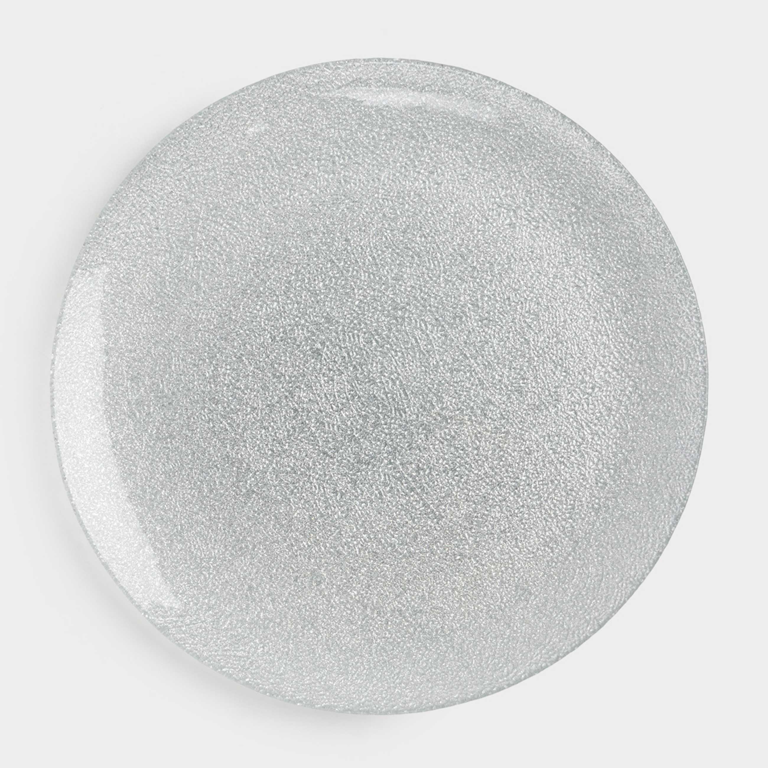 Блюдо 33х2 см стекло Р серебристое Cracle 1790₽