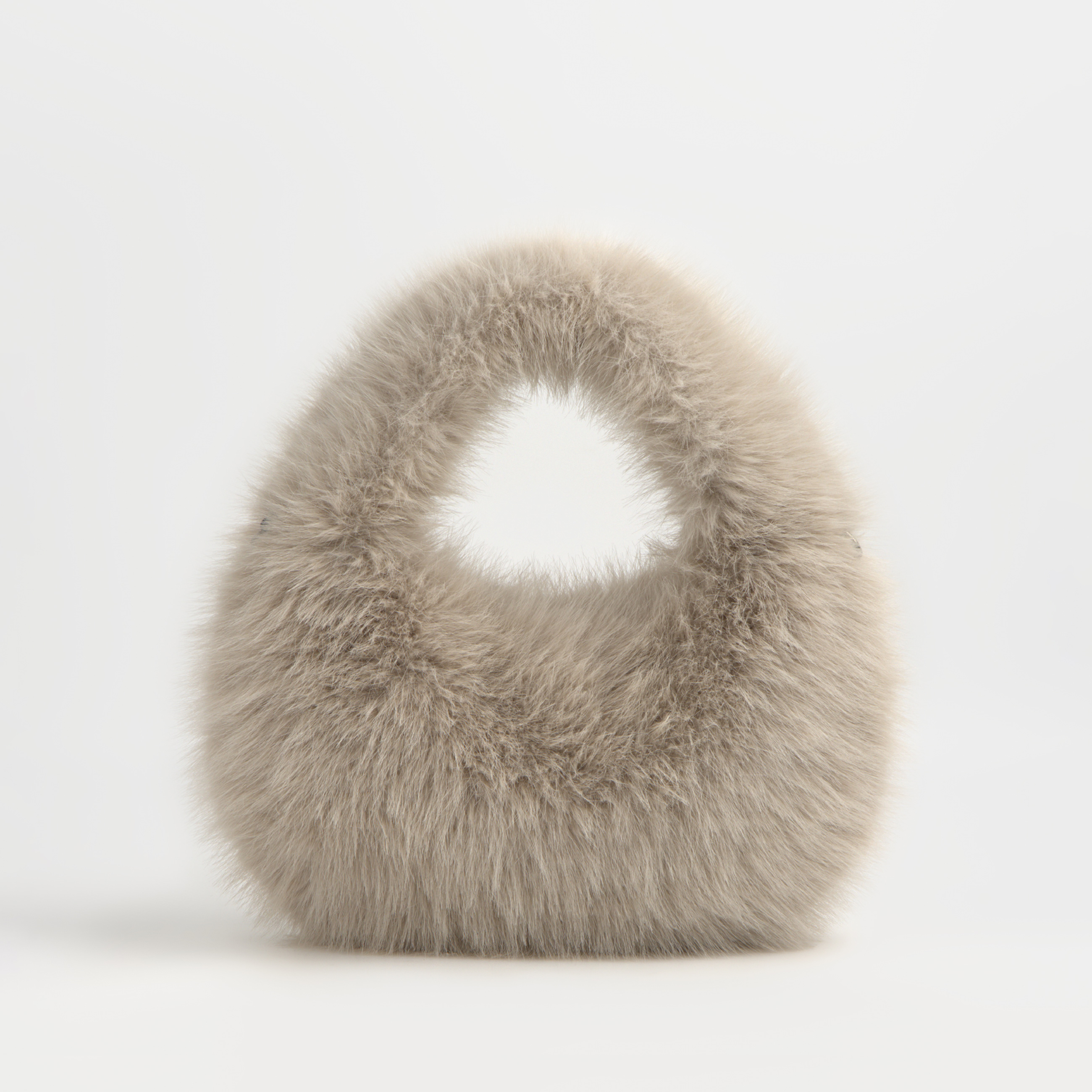 Сумка женская, 33х20 см, с ручкой, искусственный мех, бежевая, Bushy beauty