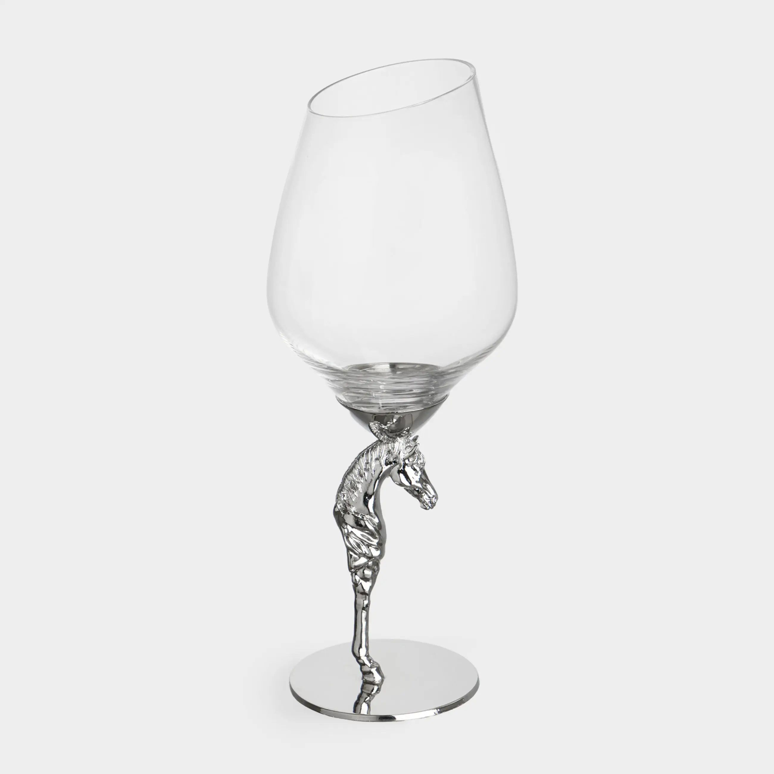 Бокал для вина, 500 мл, стекло/металл, Серебристая лошадь, Elegant horse
