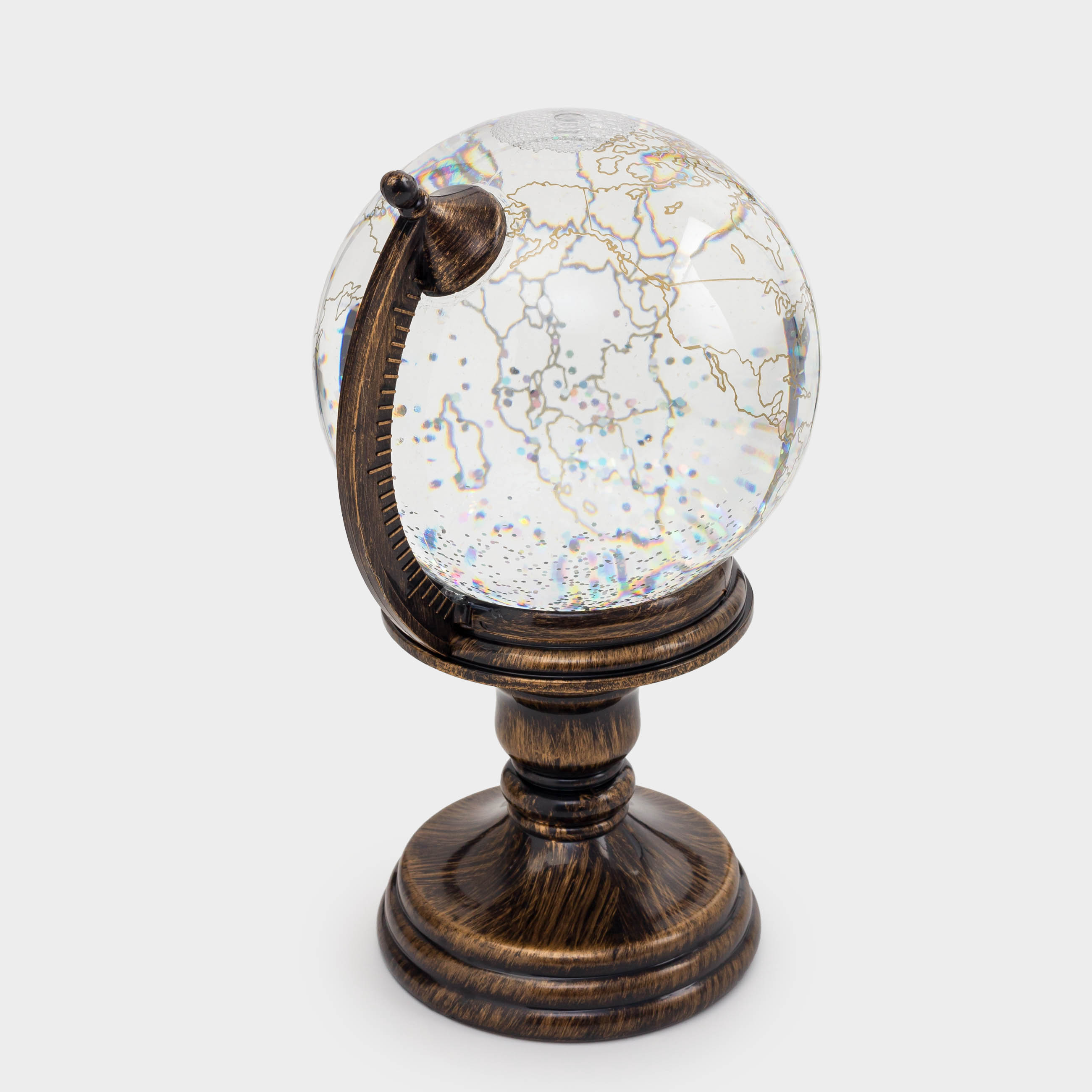 Снежный фонарь, 19 см, с подсветкой, пластик, бронзовый, Глобус, Bronze style, image-2