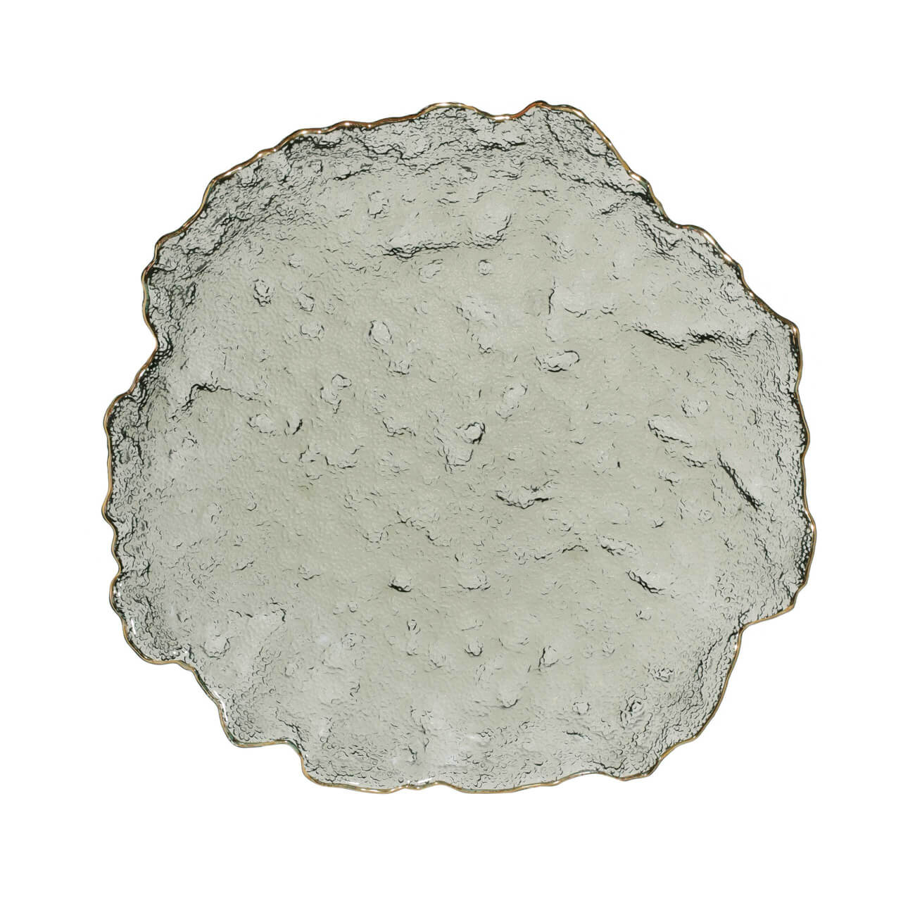 

Блюдо, 25 см, стекло, с золотистым кантом, серое, Nautilus color