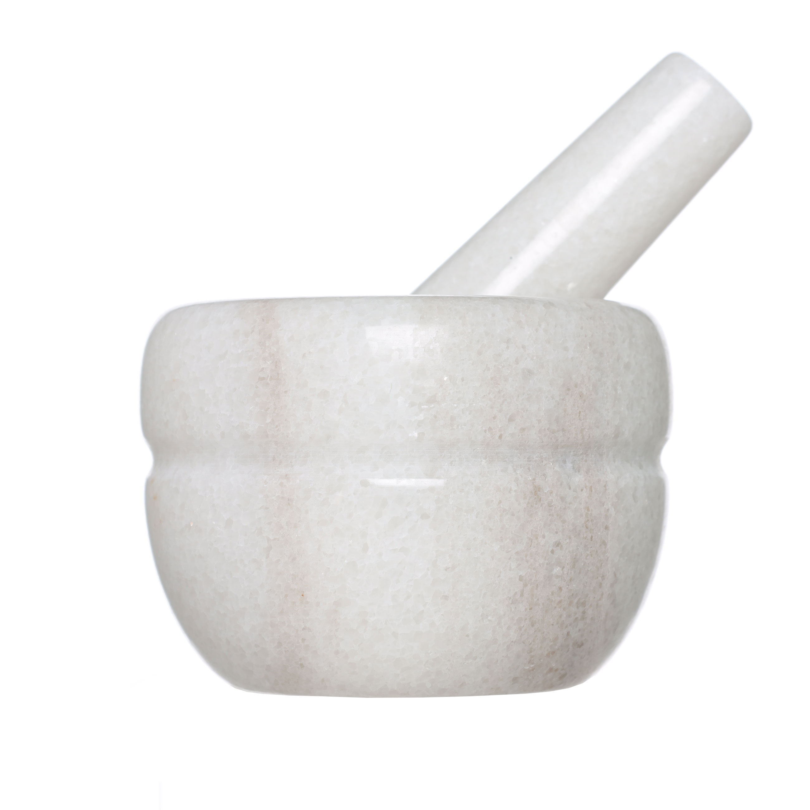 Ступка для специй, 10 см, с пестиком, мрамор, белая, Полоса, Marble, image-2