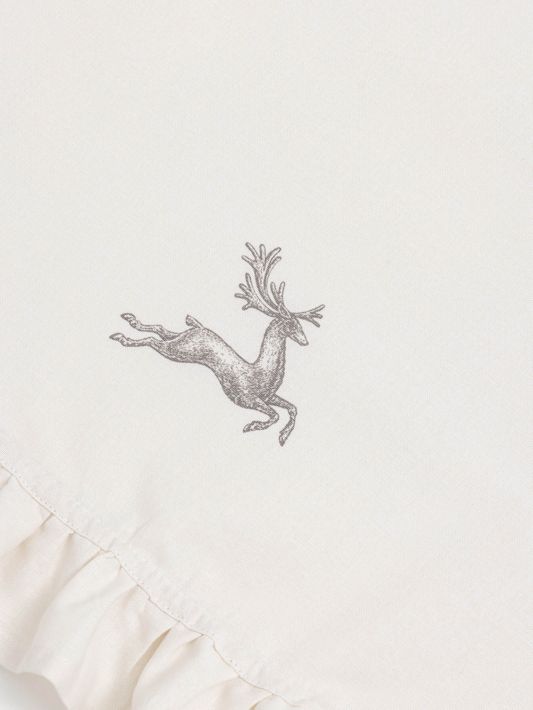 Полотенце кухонное, 40х60 см, со сборкой, хлопок, молочное, Олень, Woodland story, image-1