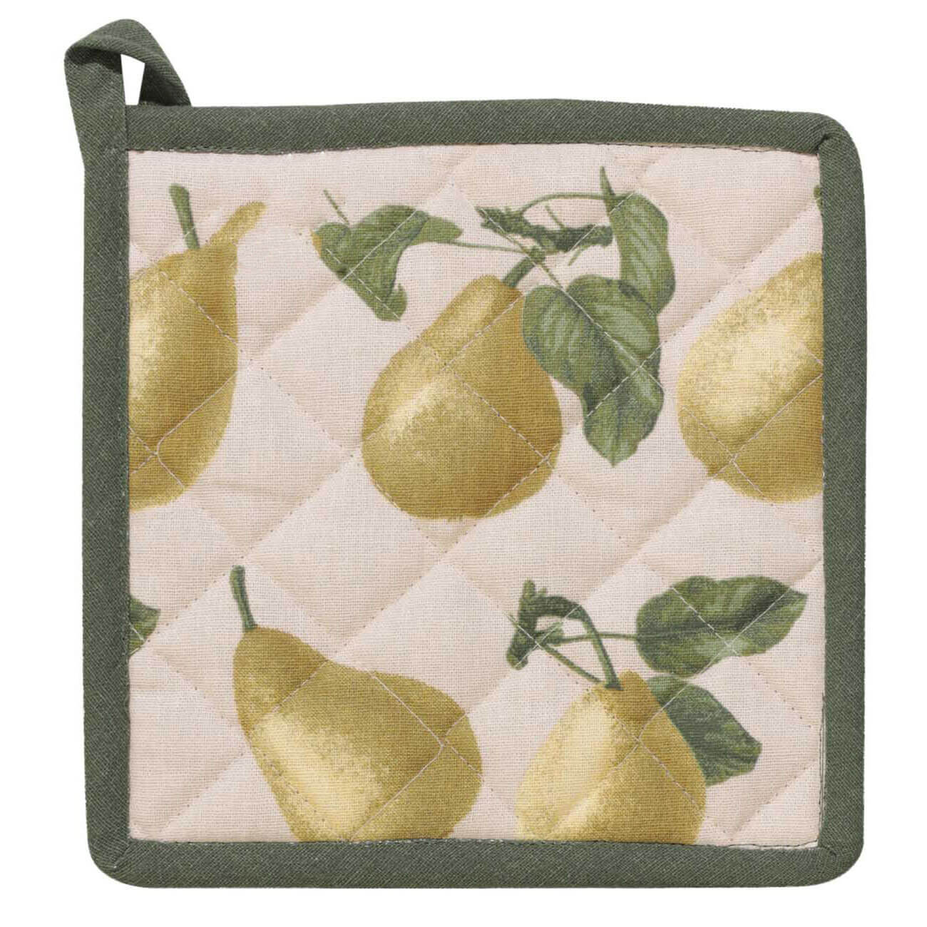 

Прихватка, 20х20 см, хлопок, бежевая, Груши, Pear garden