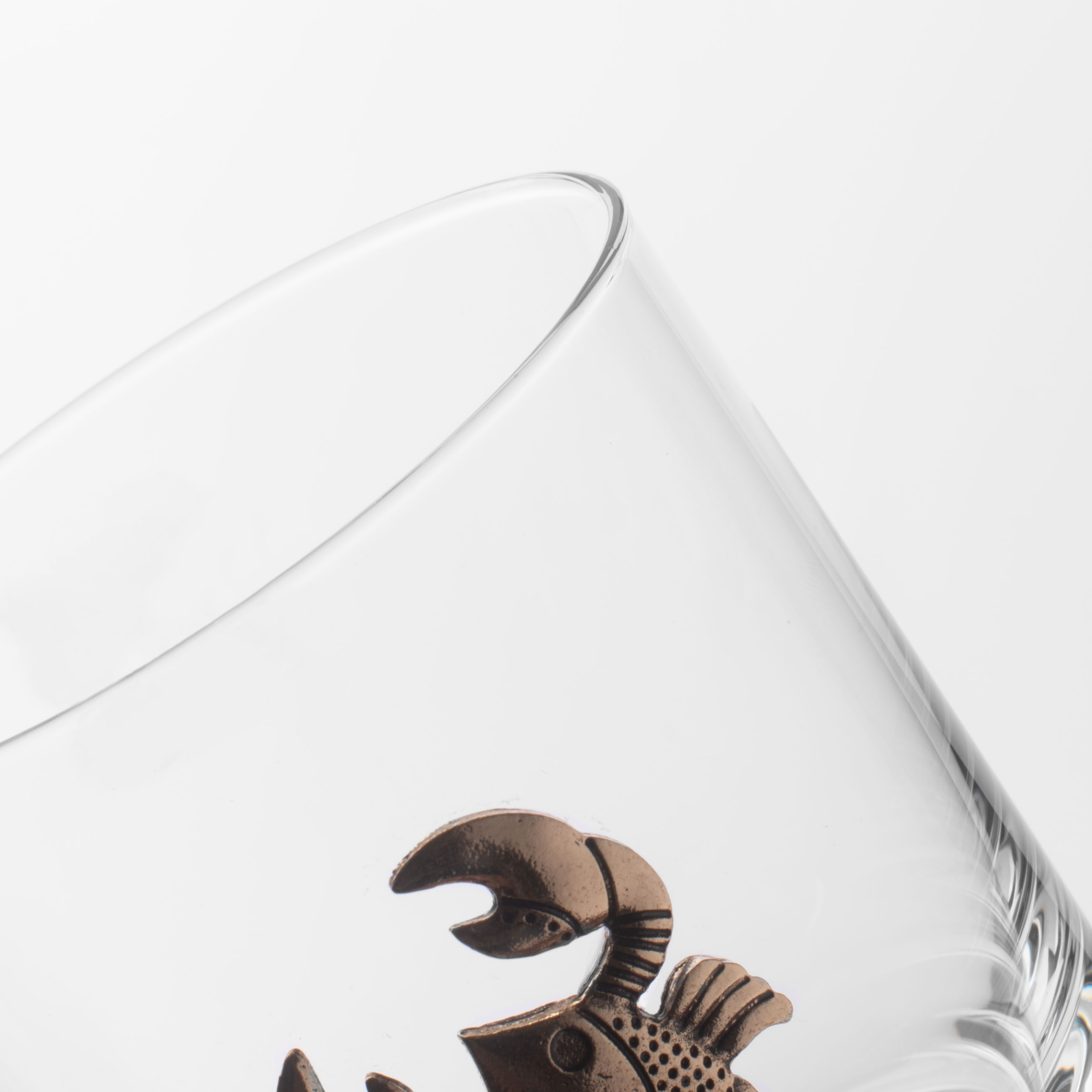 Стакан для виски, 10 см, 340 мл, стекло/металл, золотистый, Рак, Zodiac изображение № 4