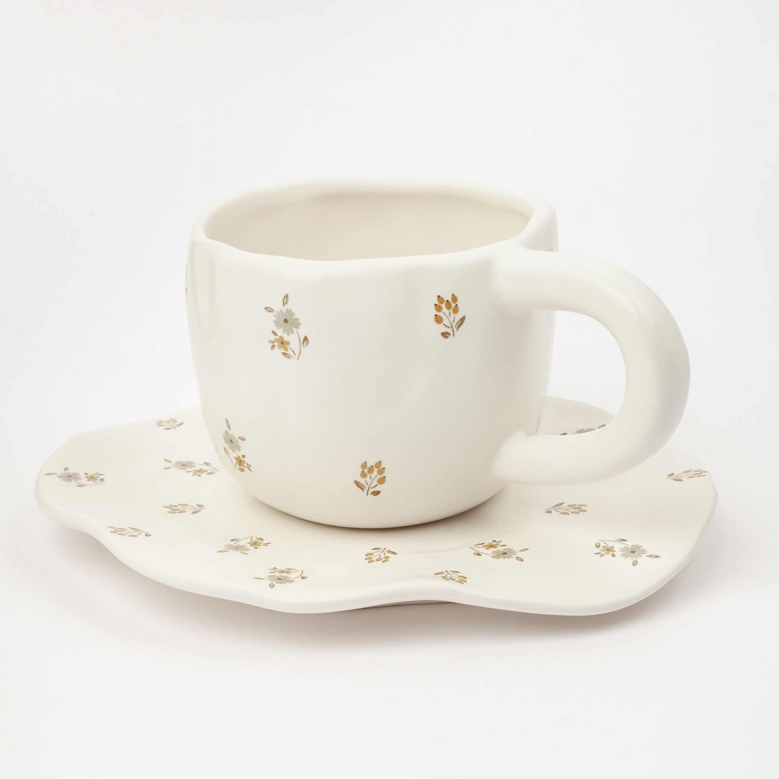 Пара чайная, 1 перс, 2 пр, 360 мл, керамика, молочная, Винтажные цветы, La flore изображение № 2