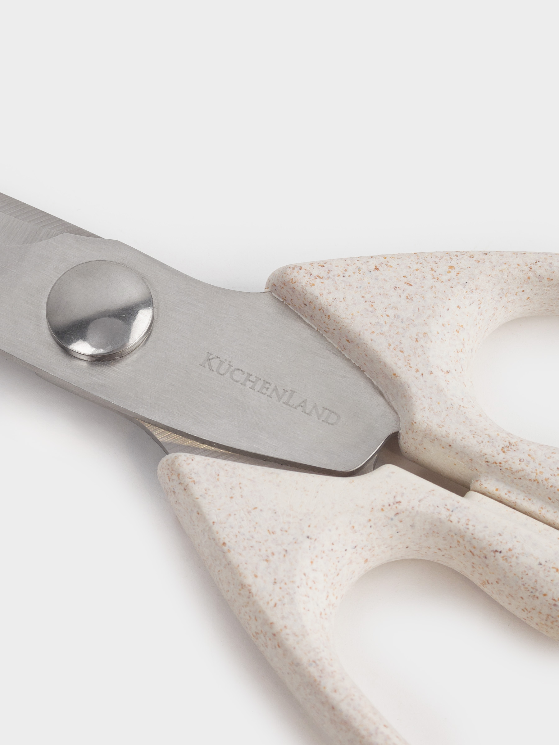 Ножницы кухонные, 21 см, сталь/растительное волокно, бежевые, в крапинку, Galori, image-4