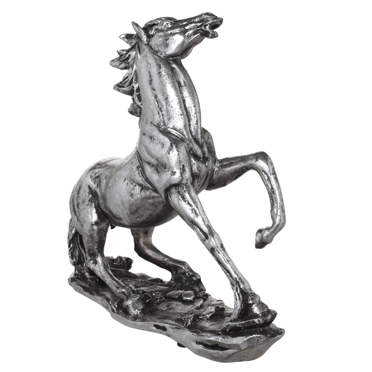 Статуэтка, 24 см, полирезин, серебристая, Ретивый конь, Horse изображение № 2