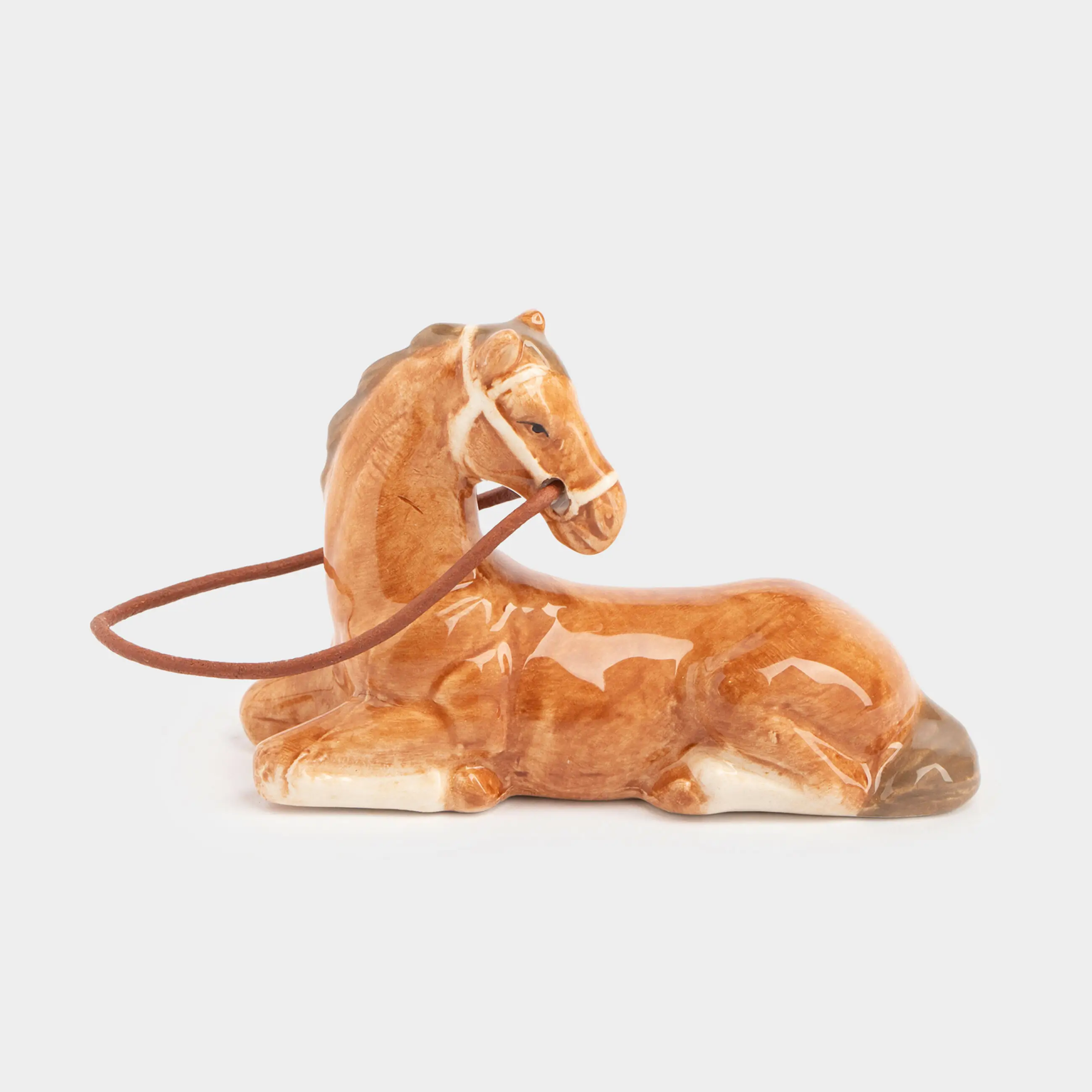 Статуэтка, 7 см, керамика/искусственная кожа, коричневая, Лошадь, Natural horse