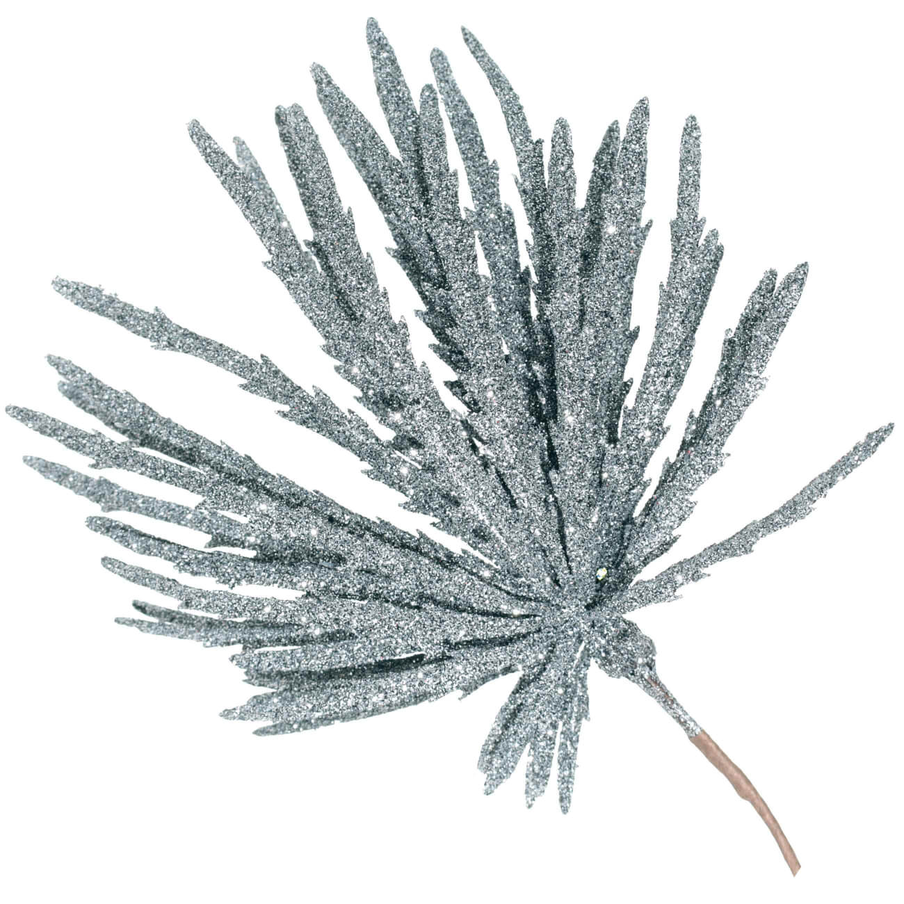 

Ветка декоративная, 29 см, пластик, серебристая, Пальмовый лист, Palm decor