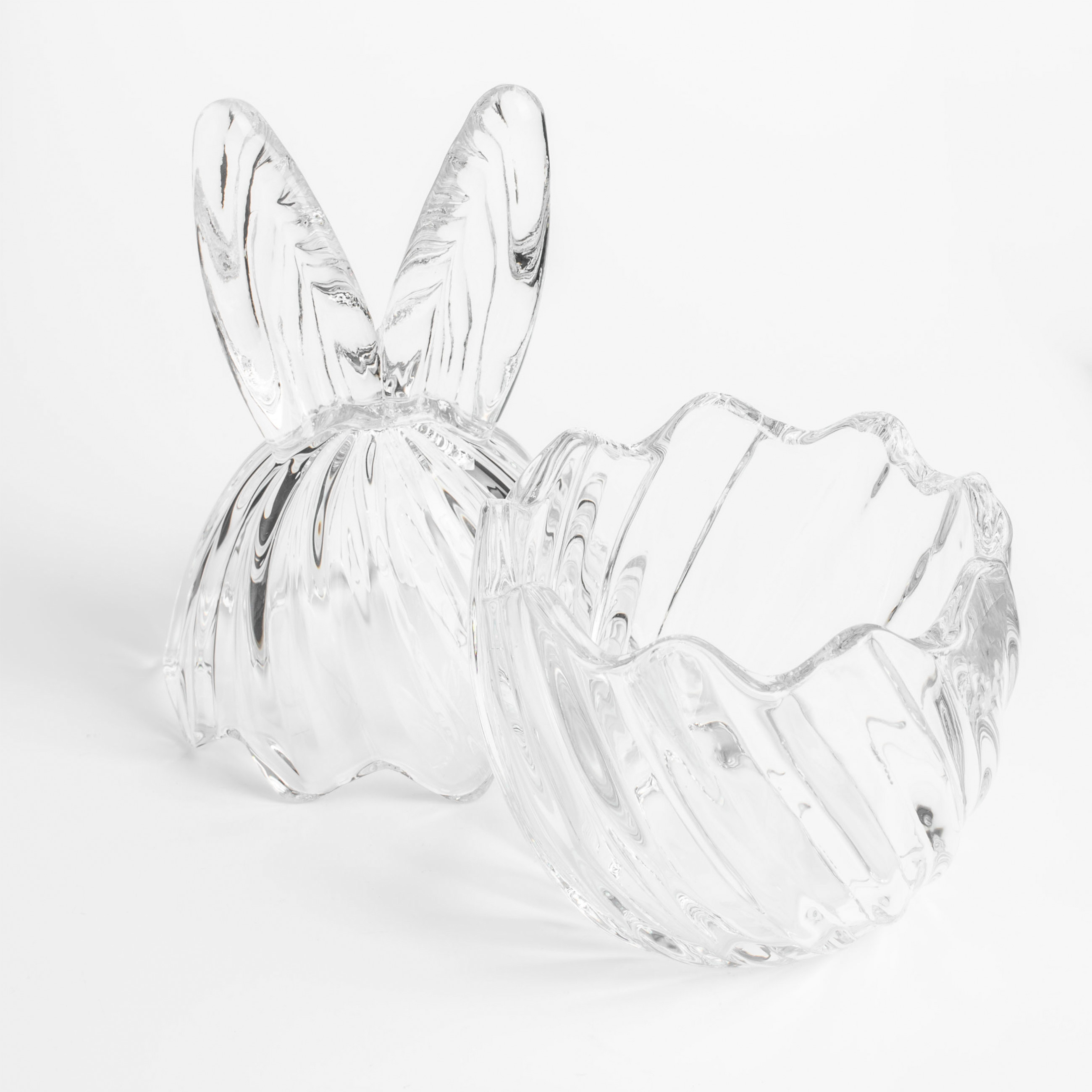 Конфетница, 8х17 см, 150 мл, с крышкой, стекло Р, Ушки кролика, Camellia изображение № 3