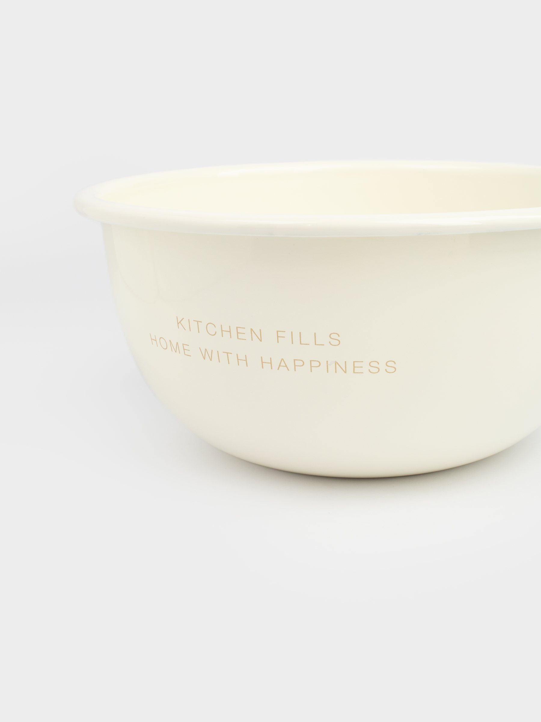 Миска, 2,4 л, металл эмалированный, молочная, с золотистым кантом, Домик, Enamel, image-2