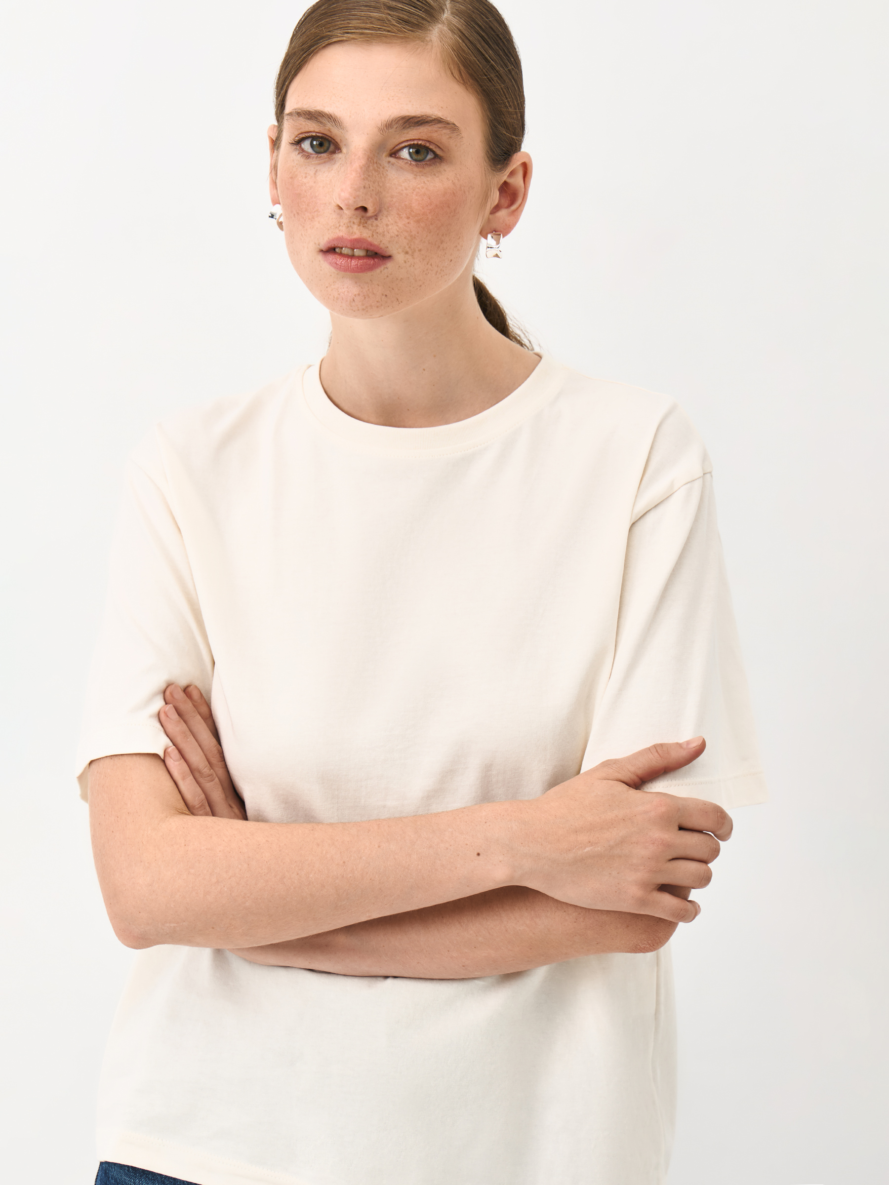 Футболка женская, р. XS, хлопок, бежевая, Adrianna, image-3