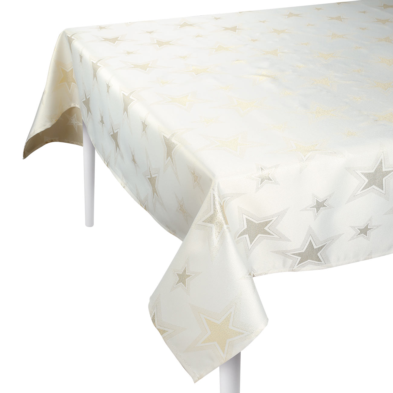

Скатерть, 170х250 см, жаккард, полиэстер, экрю, Звезды, Starry sky