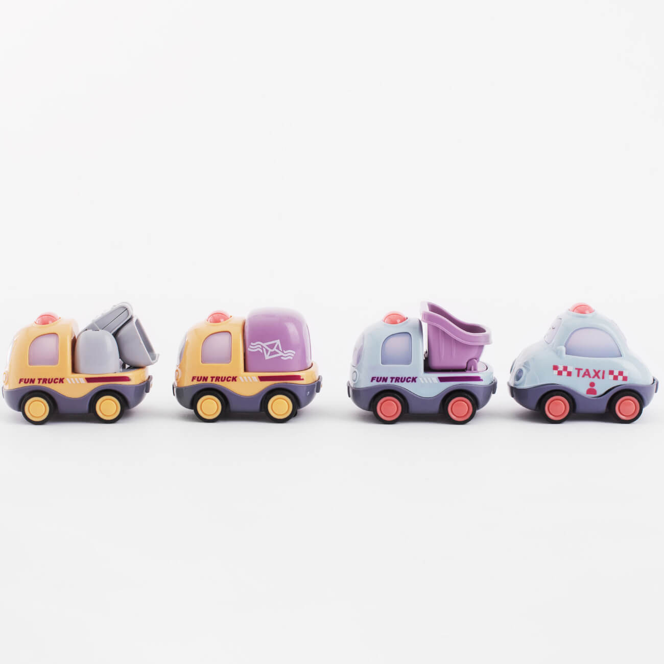 Набор игрушек, 6 см, 4 пр, инерционный, пластик, Машинки спецтехники, Kids cars