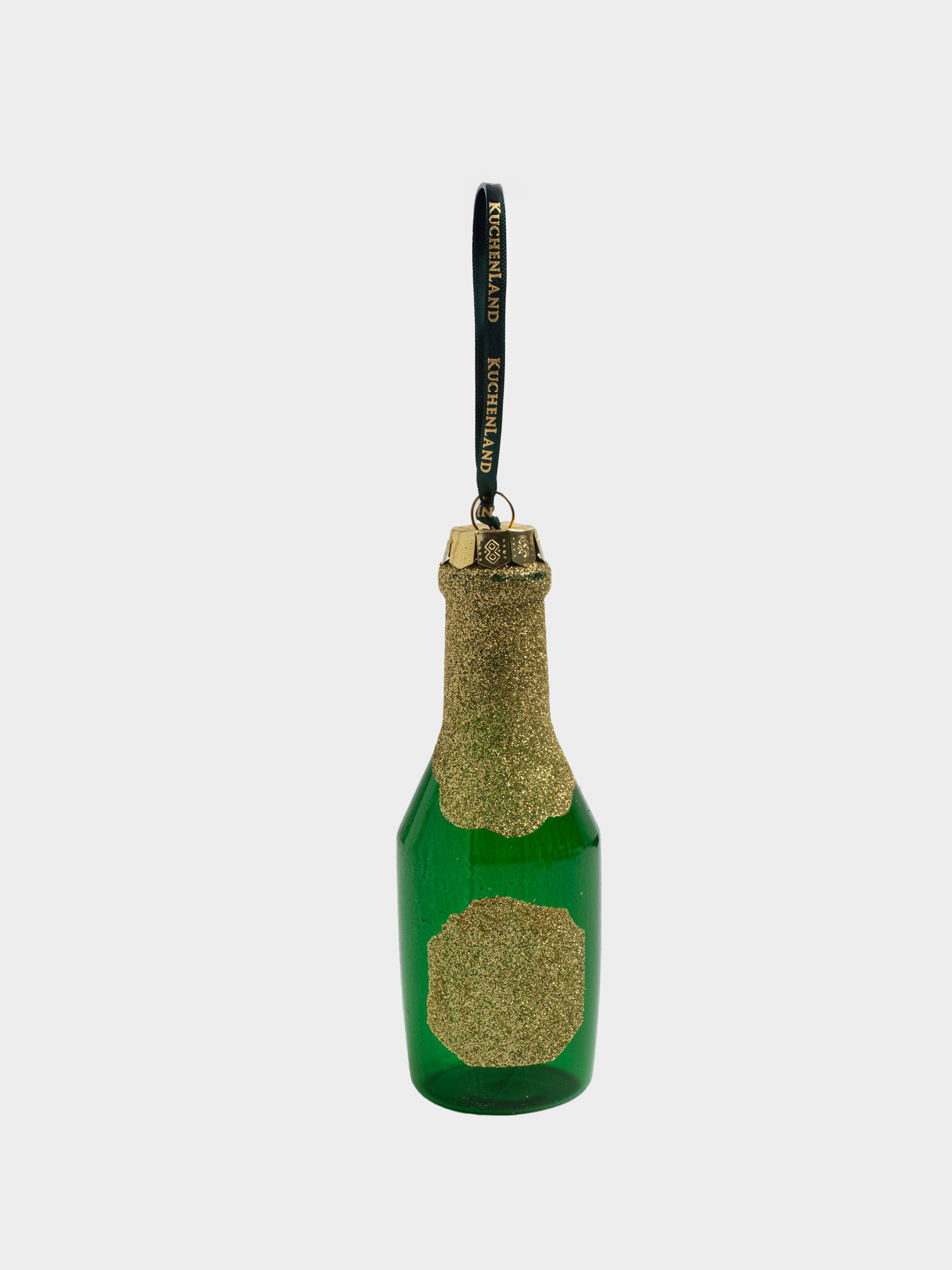 Игрушка елочная, 13 см, стекло, Бутылка шампанского в блестках, Figure sparkle, image-2
