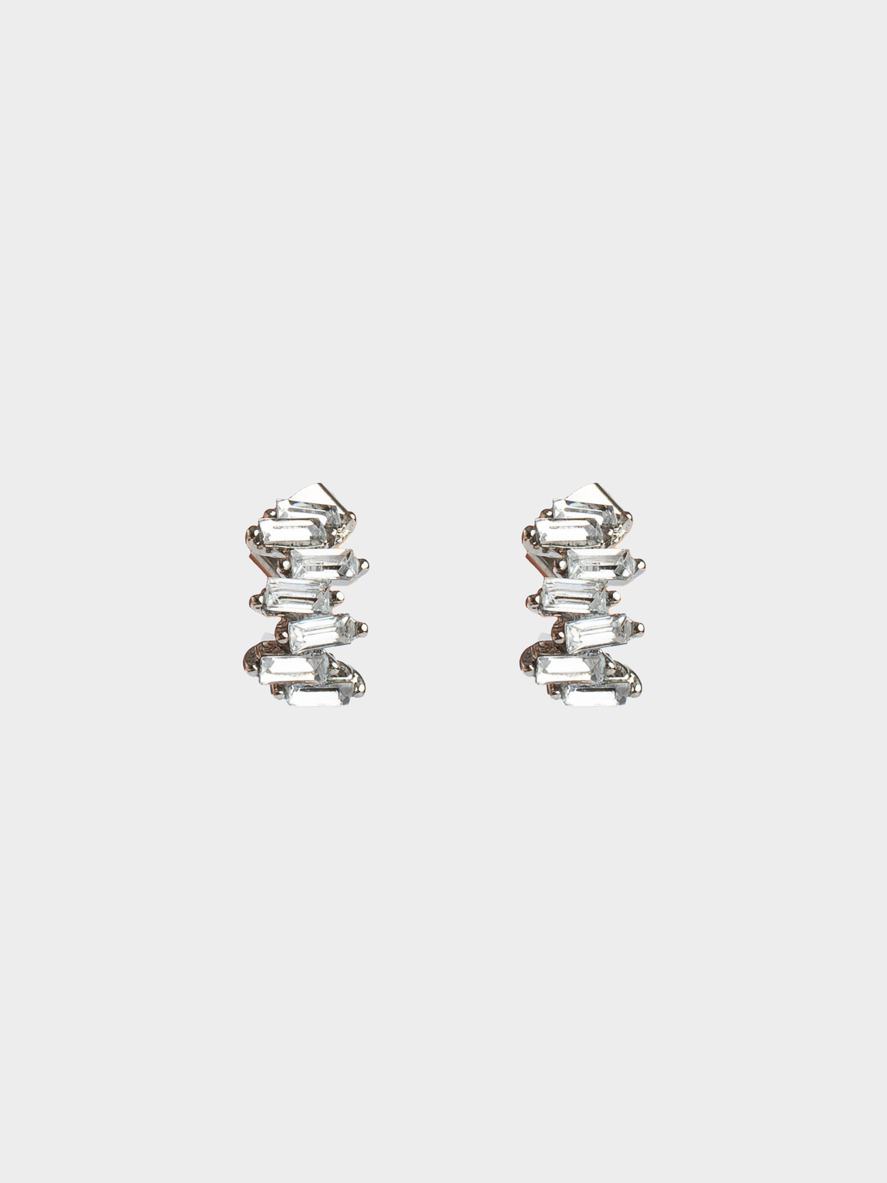 Серьги-пусеты, 1 см, 2 шт, металл/акрил, серебристые, Кристаллы, Jewelry crystal, image-0