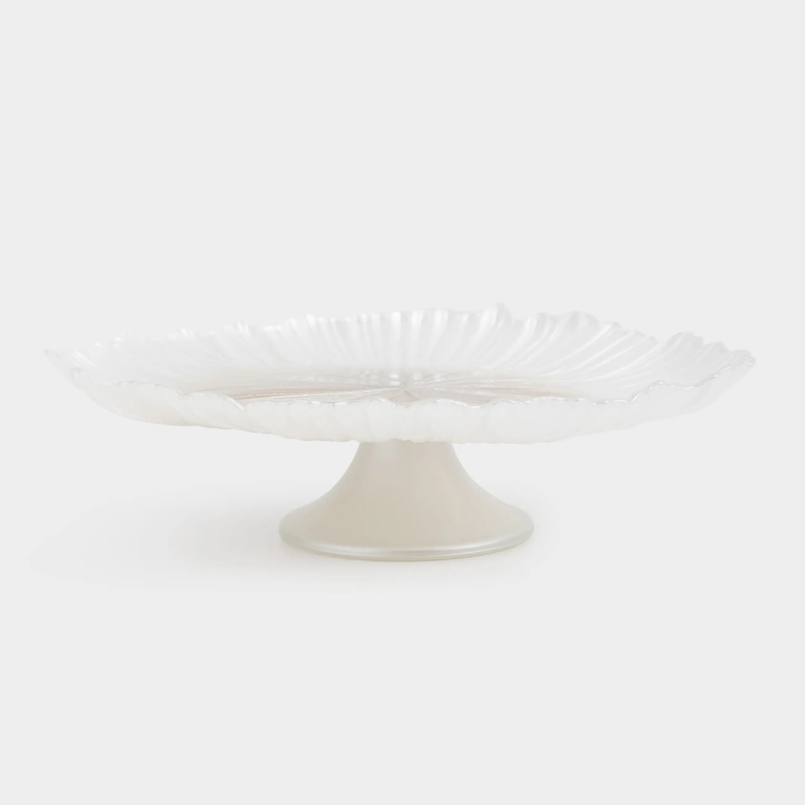 Блюдо на ножке, 28х9 см, стекло Р, молочное/шампань, Verge