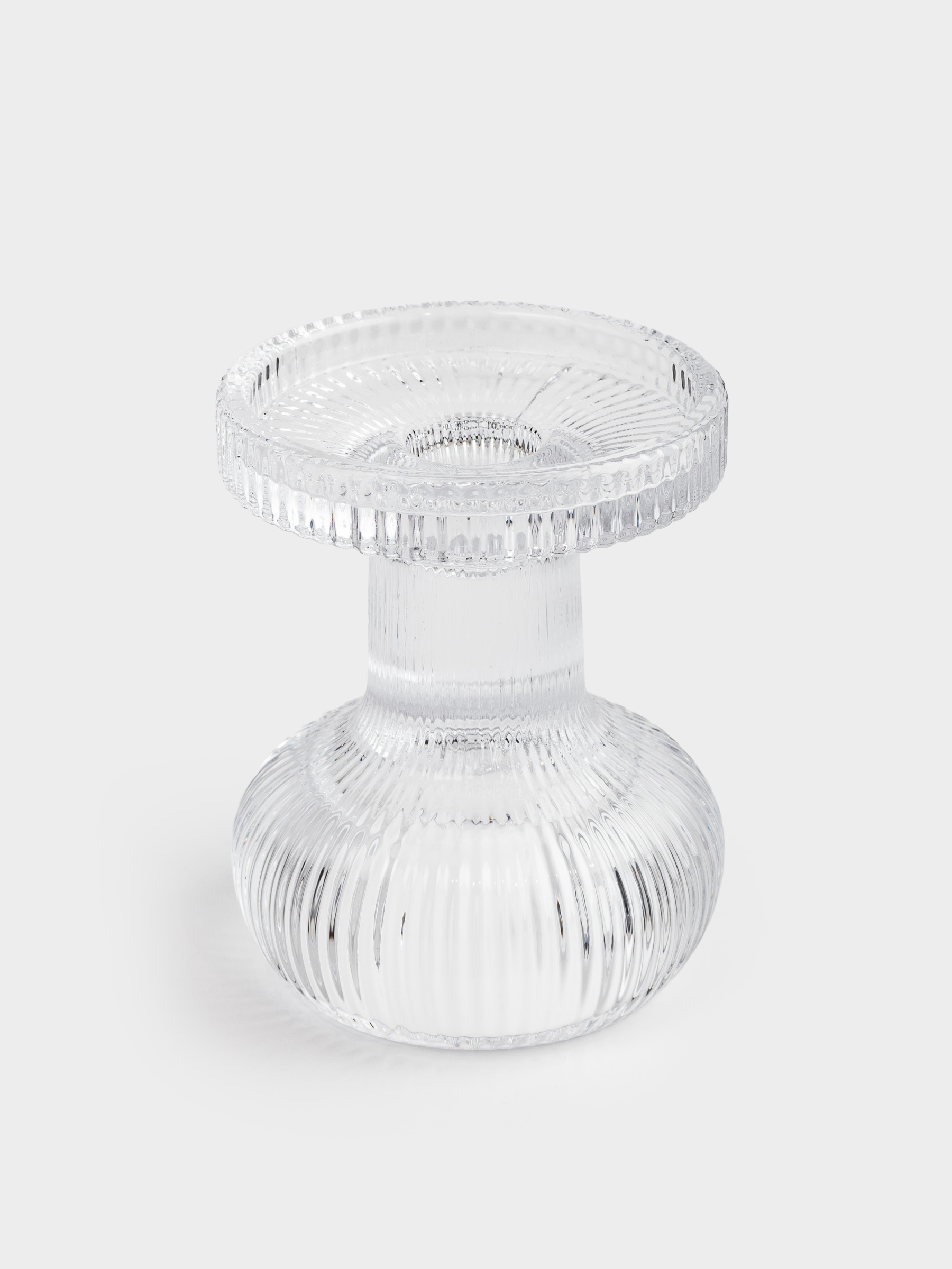 Подсвечник, 11 см, для одной свечи, на ножке, стекло, Ribedic, image-1