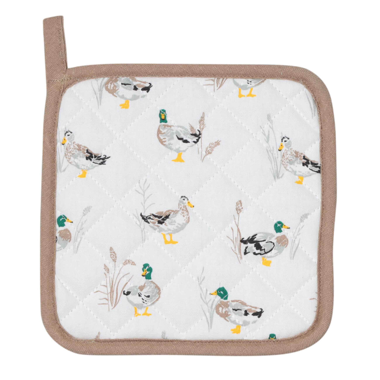 

Прихватка, 20х20 см, хлопок, белая, Утки, Duck