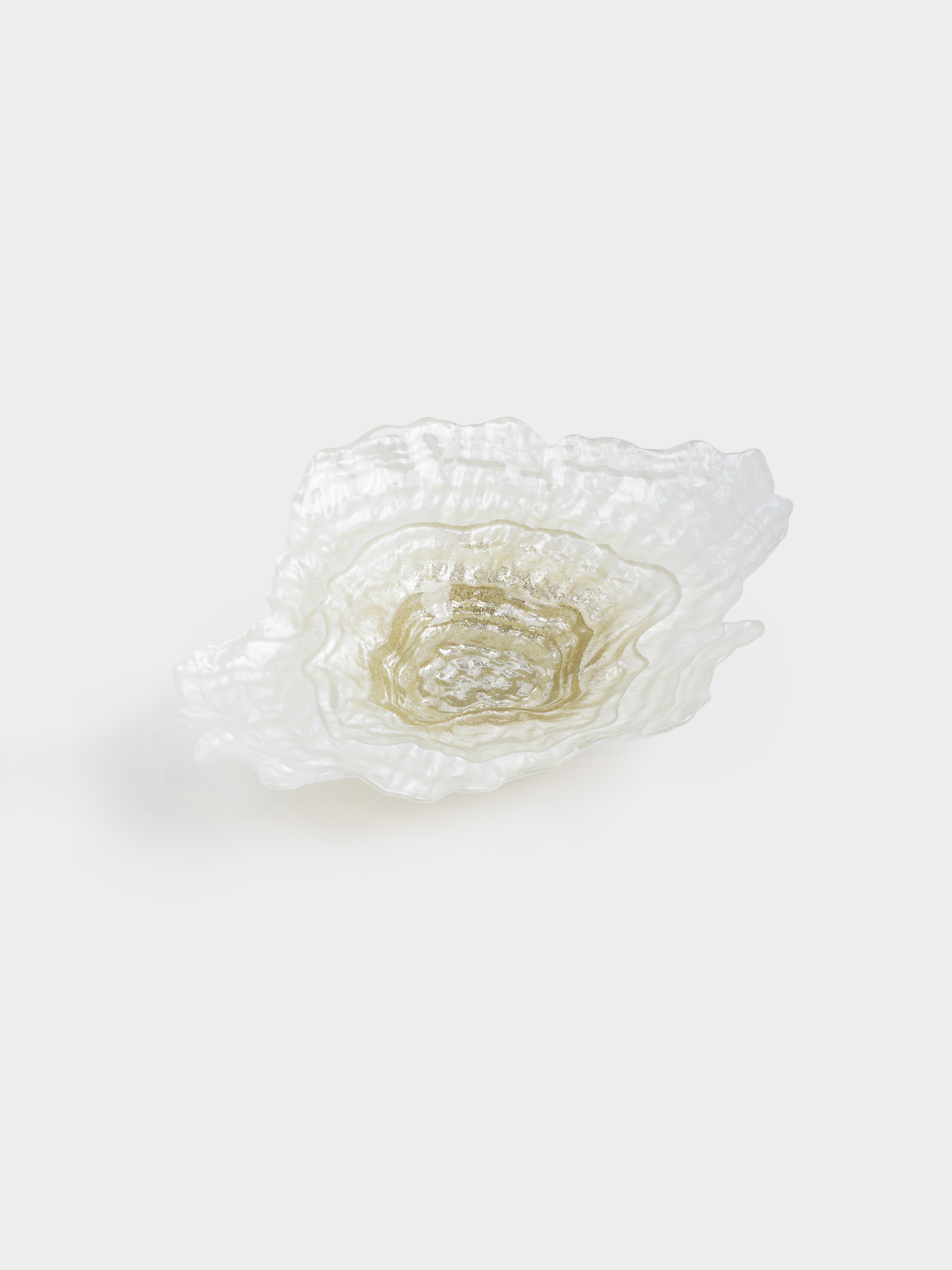 Блюдо, 38х29x7 см, стекло, молочное/шампань, Устрица, Shellfish, image-1