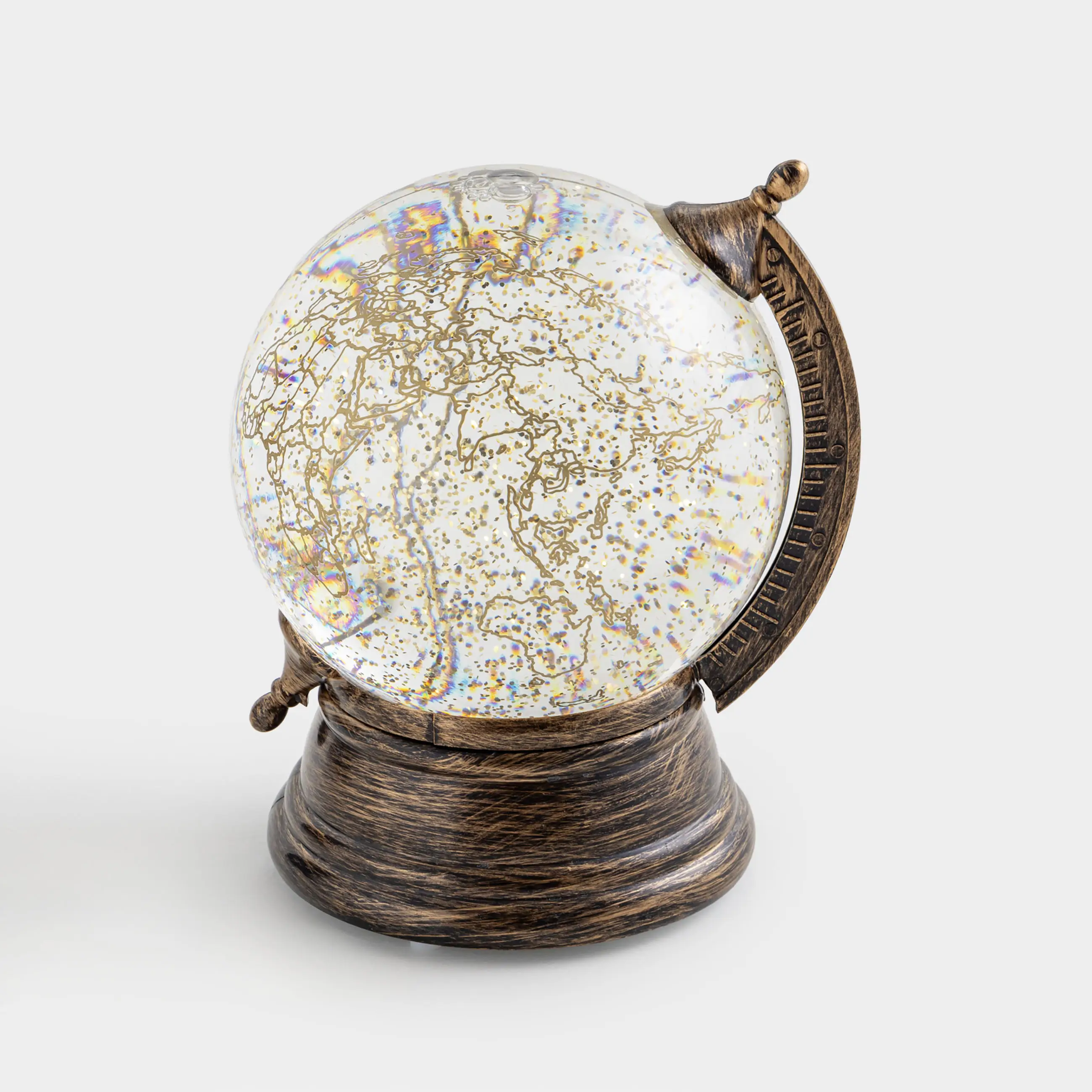Снежный фонарь, 14x16 см, с подсветкой, пластик, золотистый, Глобус, Golden style