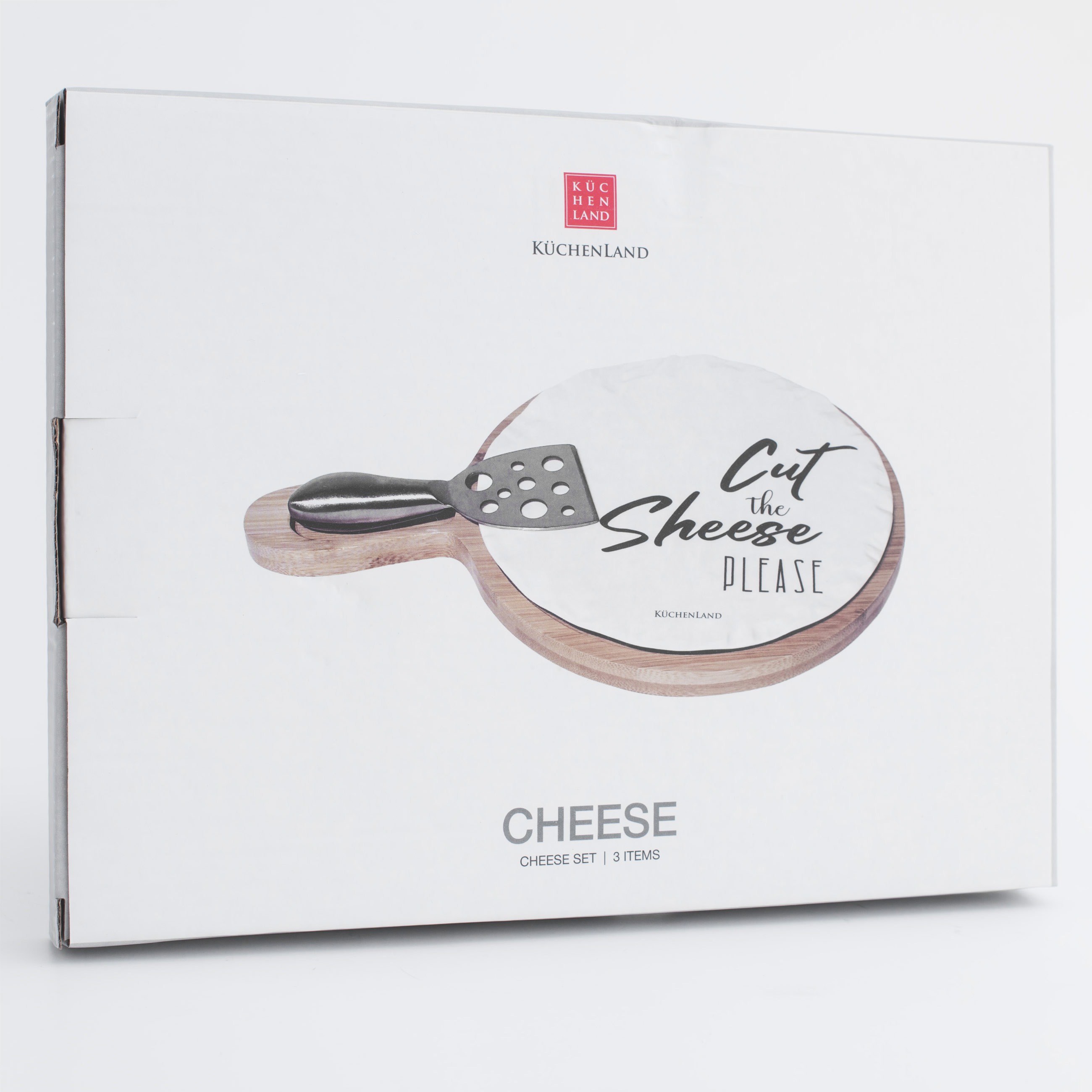 Набор для сыра, 3 пр, блюдо на подставке с ручкой, сталь/фарфор P/бамбук, Cheese  изображение № 7