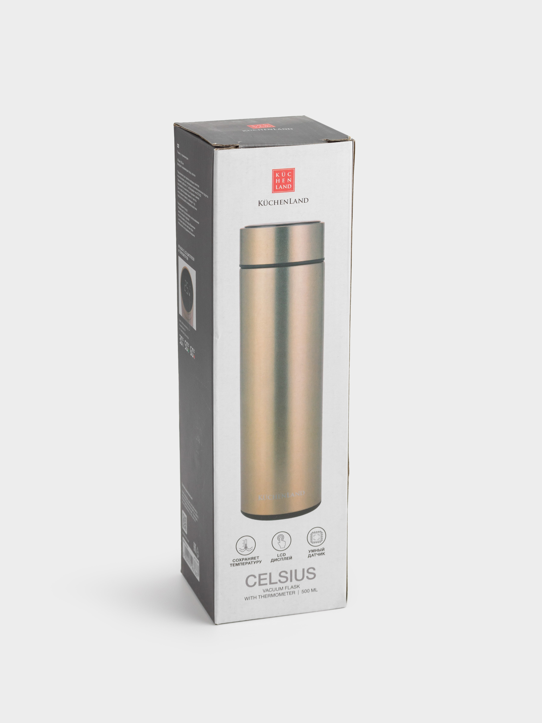 Термос, 500 мл, с термометром, сталь/пластик, золотистый, Celsius, image-5
