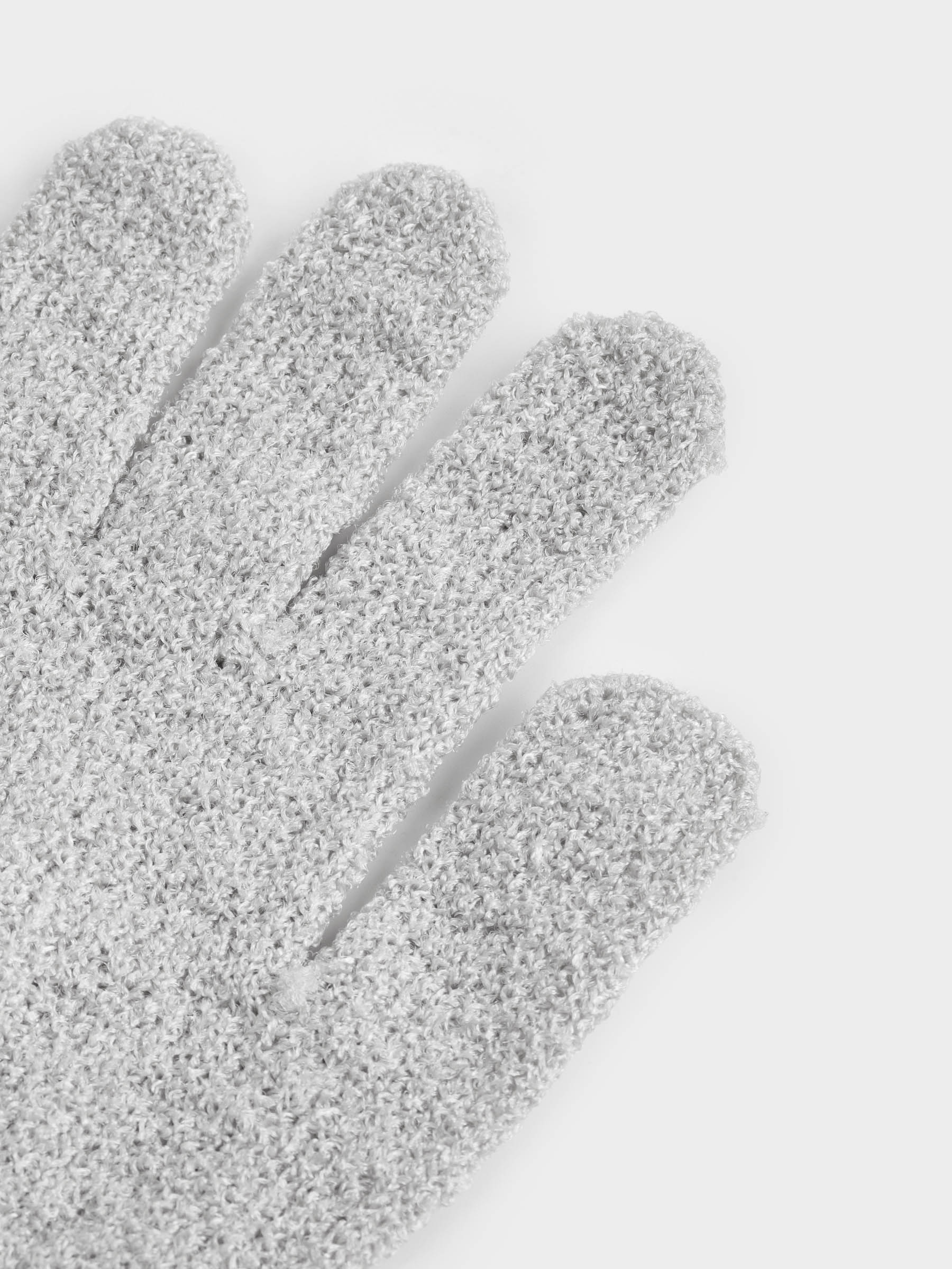 Перчатка для мытья тела, 20 см, 2 шт, отшелушивающая, нейлон, серая, Unique spa, image-3