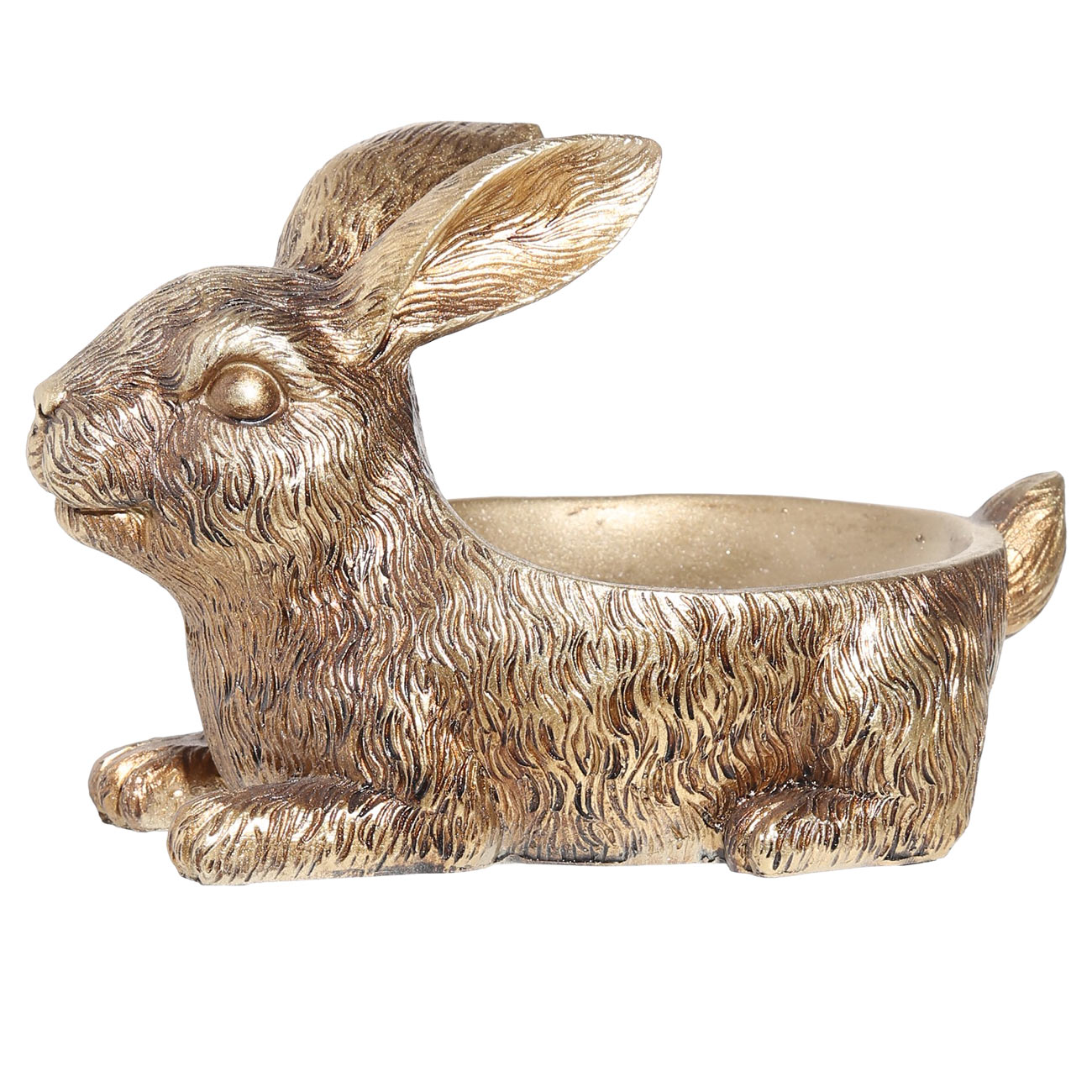

Конфетница, 14х19 см, полирезин, золотистая, Кролик с длинными ушами, Rabbit