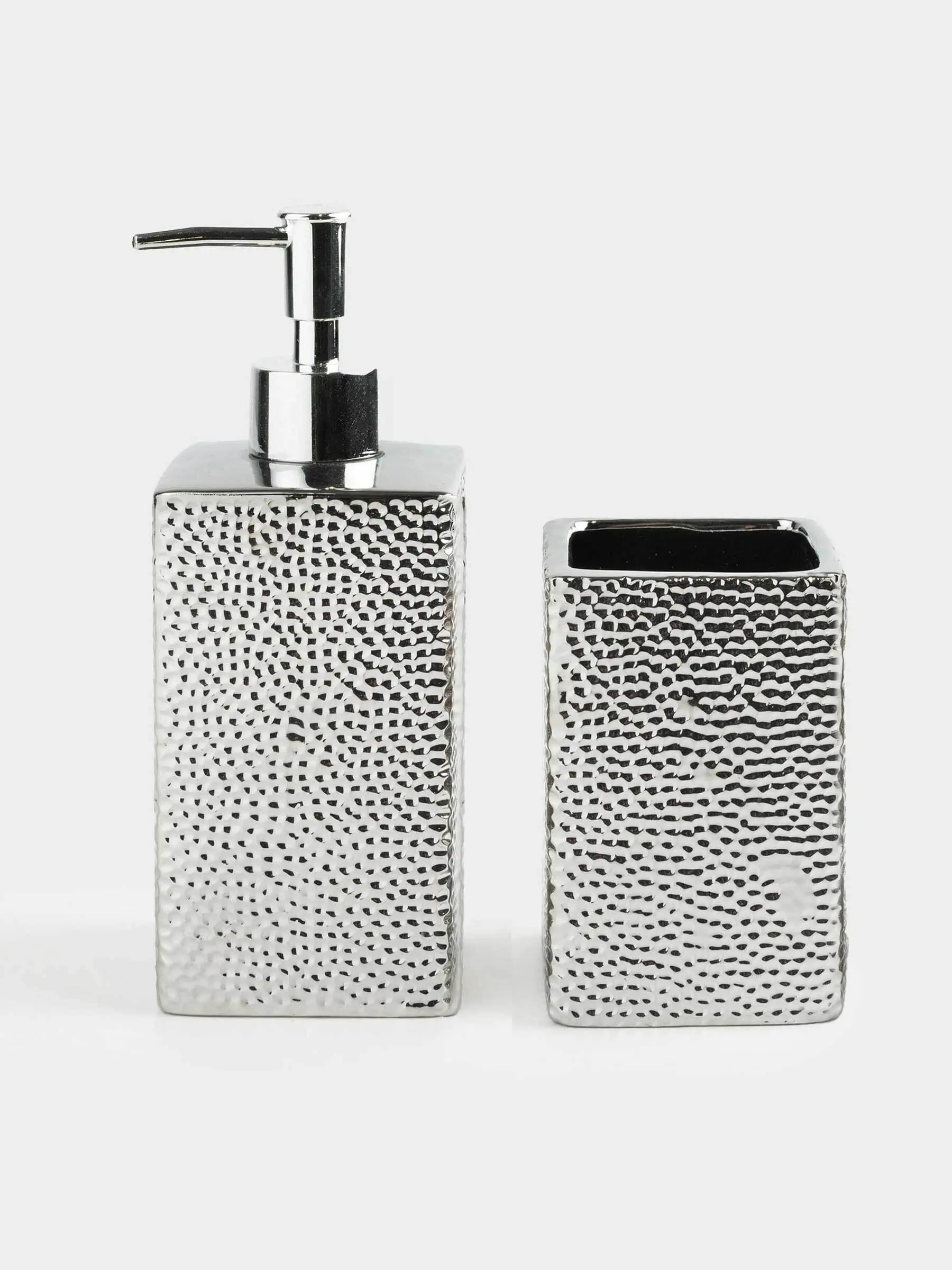 Набор для ванной, 2 пр, керамика/металл, серебристый, Gallant, image-0