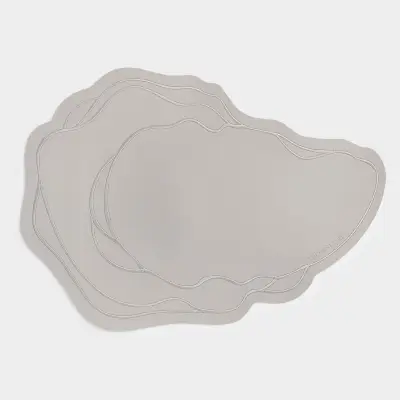 Салфетка под приборы, 35х48 см, ПВХ, фигурная, молочная, Устрица, Rock shape
