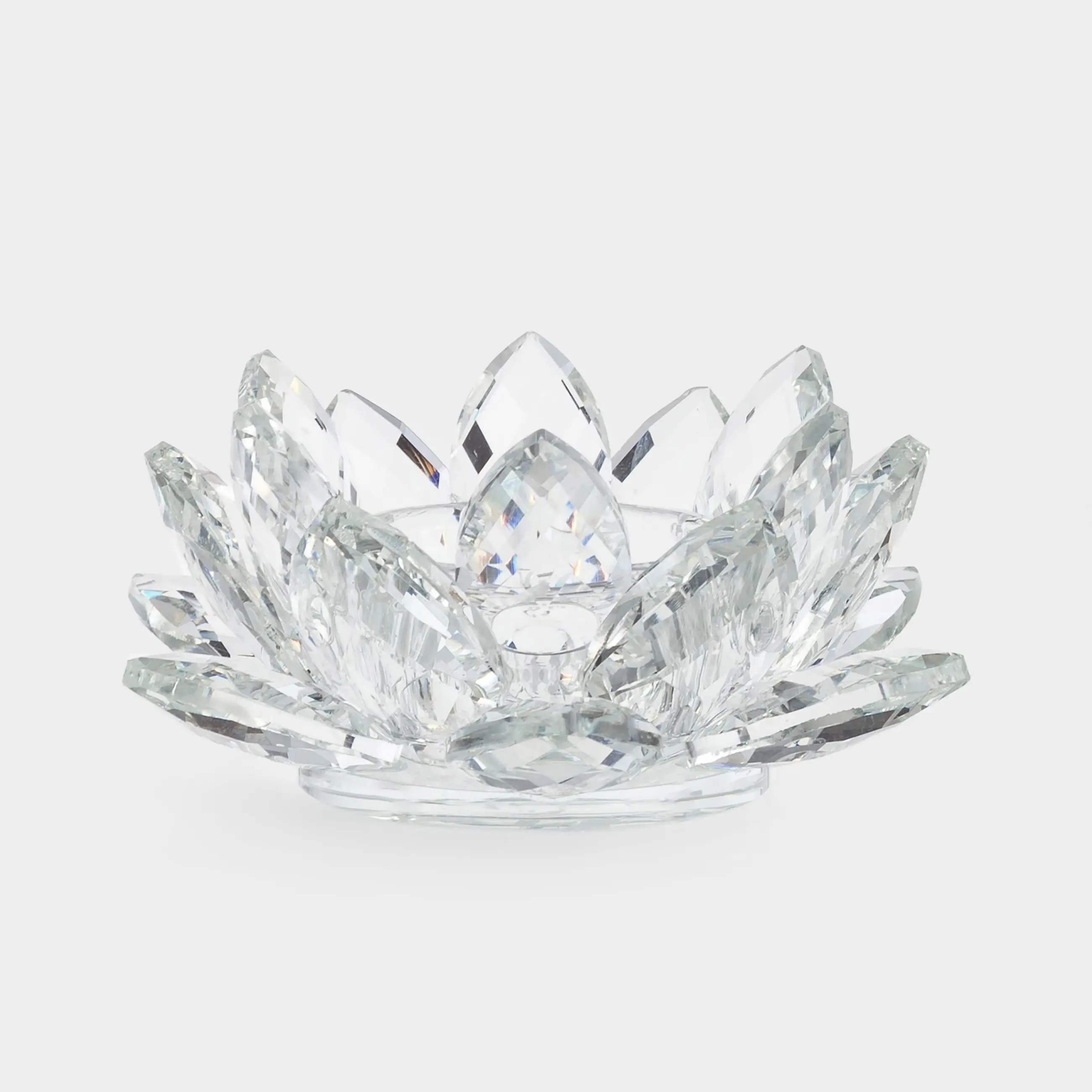 Подсвечник, 11 см, для чайной свечи, кристальное стекло, Цветок, Crystal flower