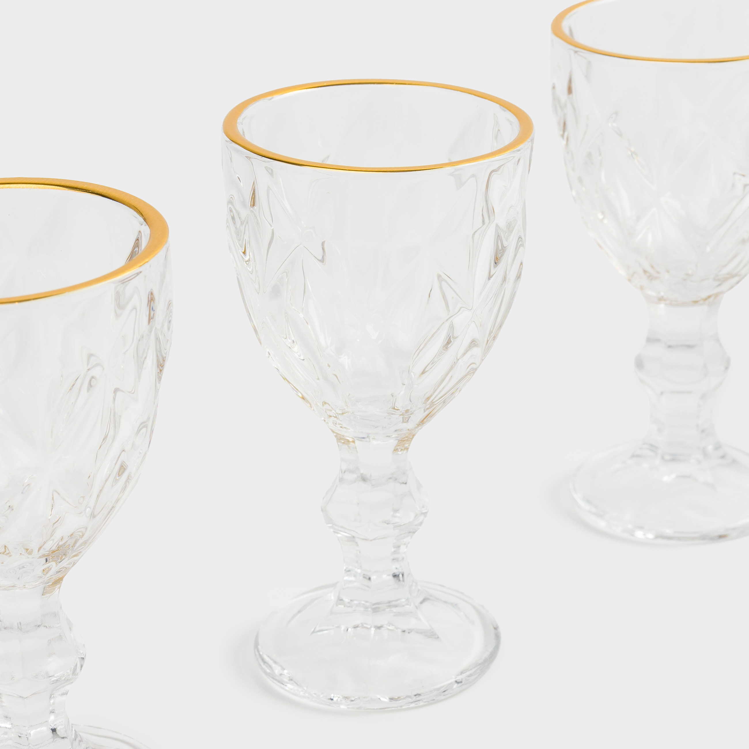 Рюмка, 50 мл, 6 шт, стекло Р, с золотистым кантом, Rhomb gold, image-4