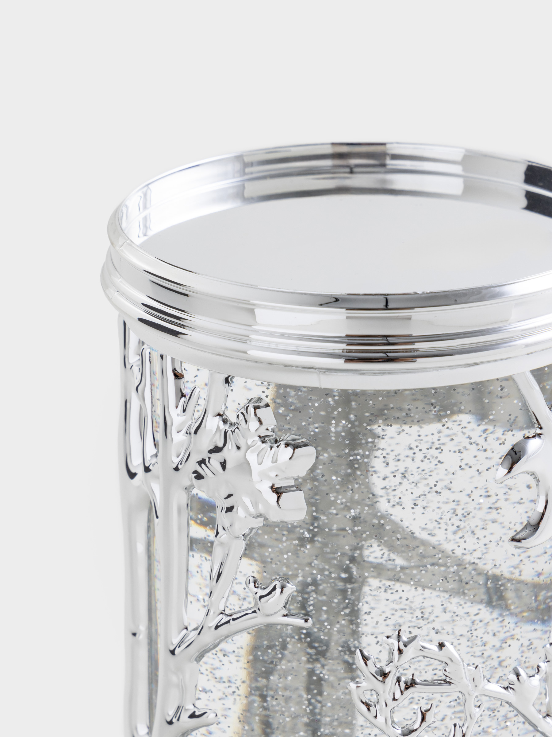 Снежный фонарь, 19 см, с подсветкой, пластик, серебристый, Лес, Silver style, image-3