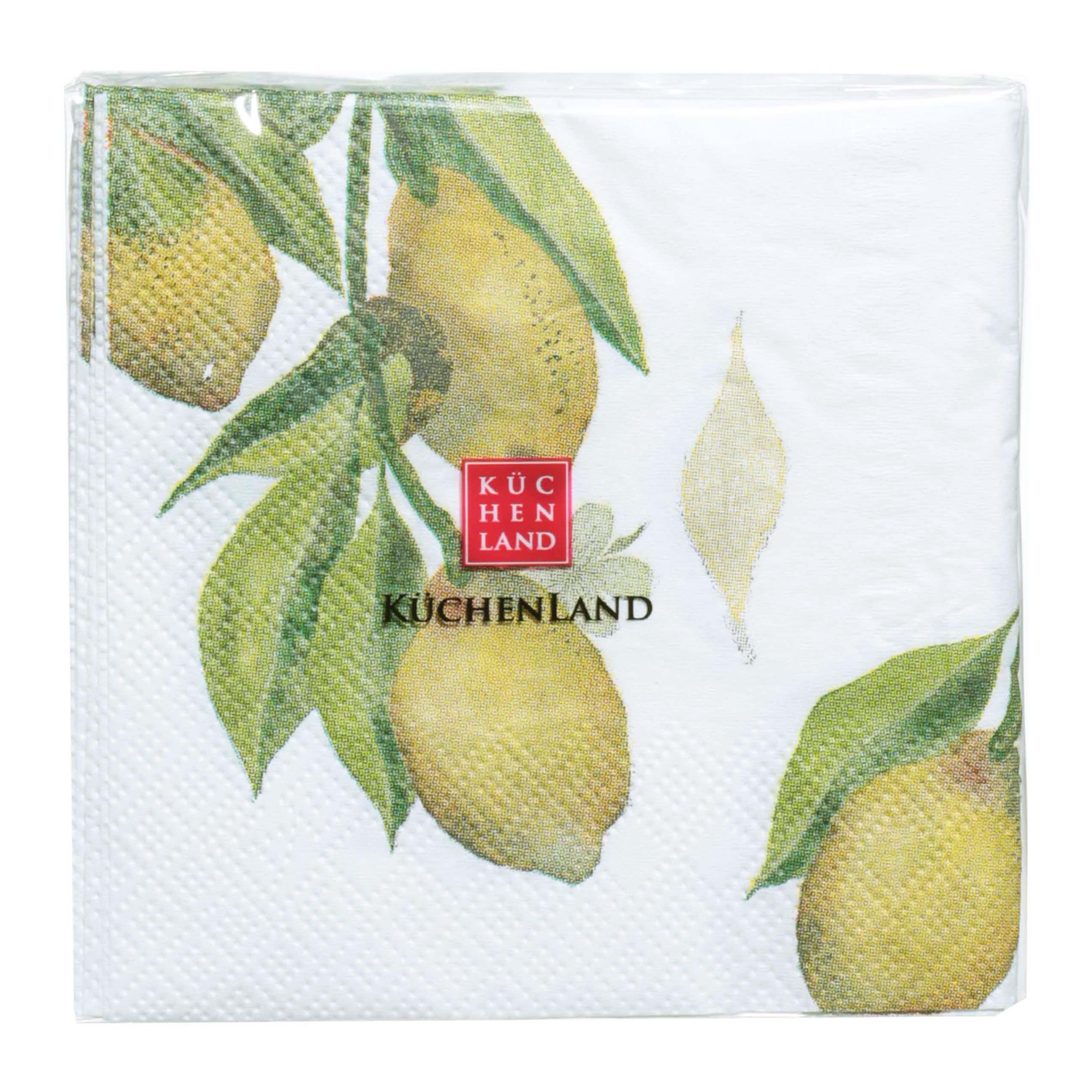 Салфетки бумажные, 21х21 см, 20 шт, квадратные, Лимоны на ветке, Sicily in bloom изображение № 3
