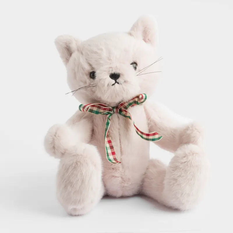 Игрушка, 35 см, мягкая, с подвижными лапами, полиэстер, бежевая, Кот, Cat ,image-0
