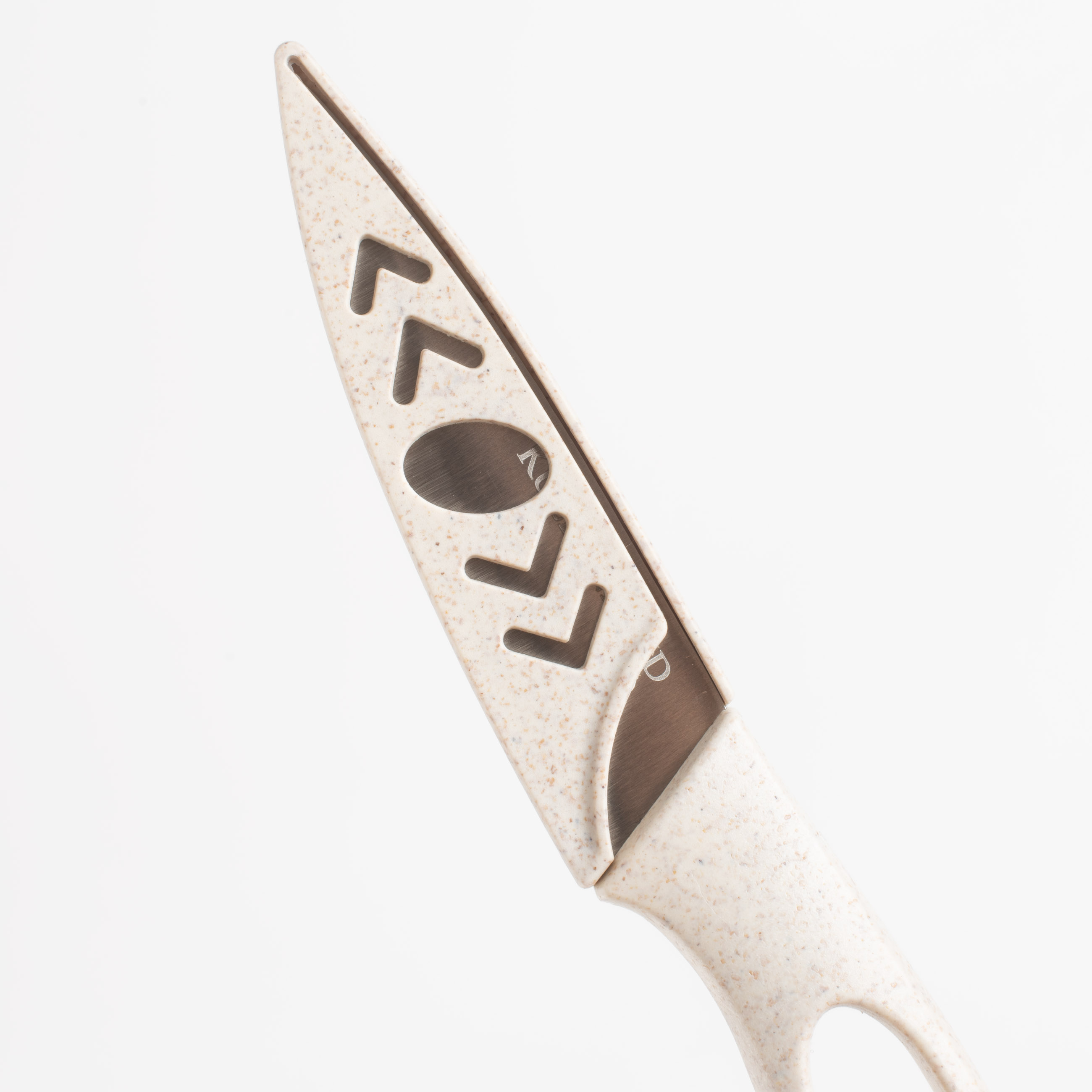 Нож для чистки овощей, 9 см, с чехлом, сталь/пластик, бежевый, в крапинку, Soft speckled изображение № 4