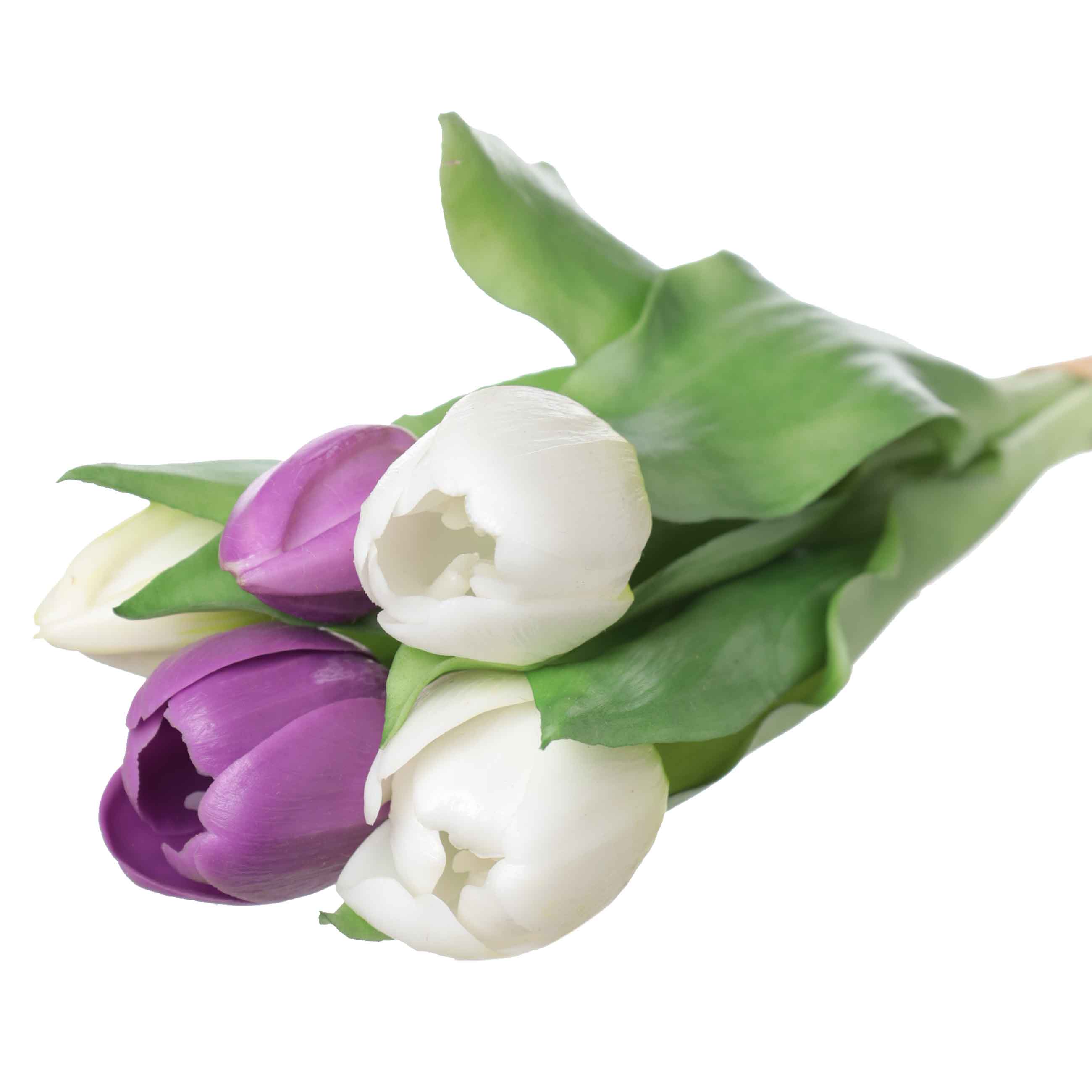 Букет декоративный, 29 см, в упаковке, ТЭП/бумага, Лиловые и белые тюльпаны, Tulip garden изображение № 4