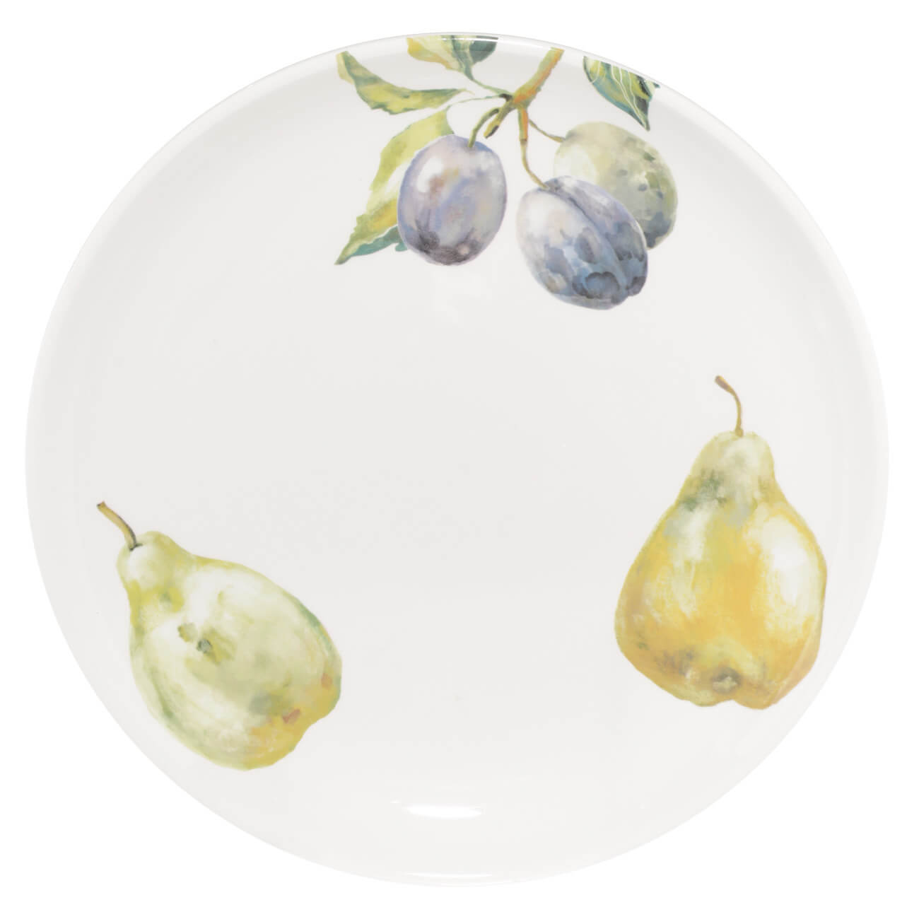 

Тарелка обеденная, 26 см, керамика, белая, Груши и сливы, Pear garden