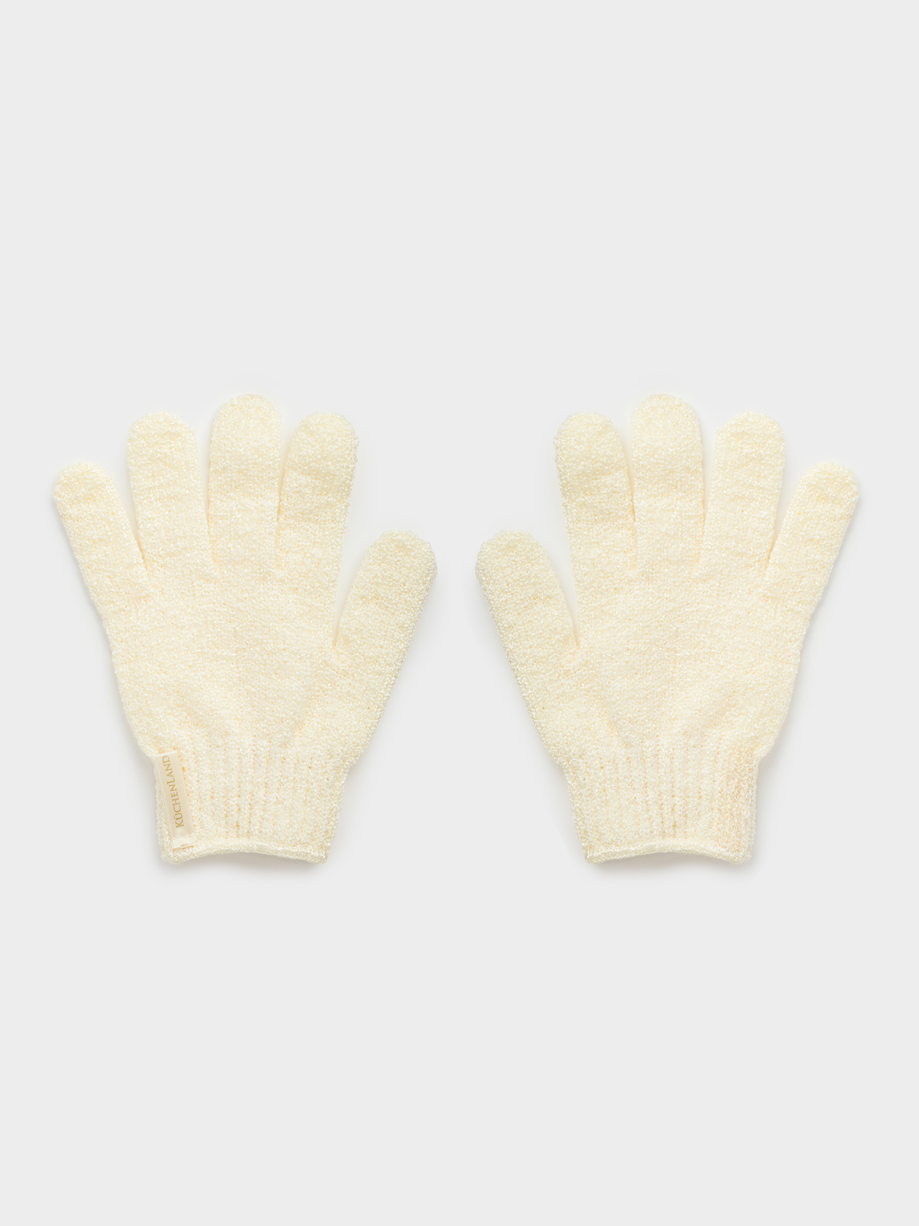 Перчатка для мытья тела, 20 см, 2 шт, отшелушивающая, нейлон, бежевая, Unique spa, image-0