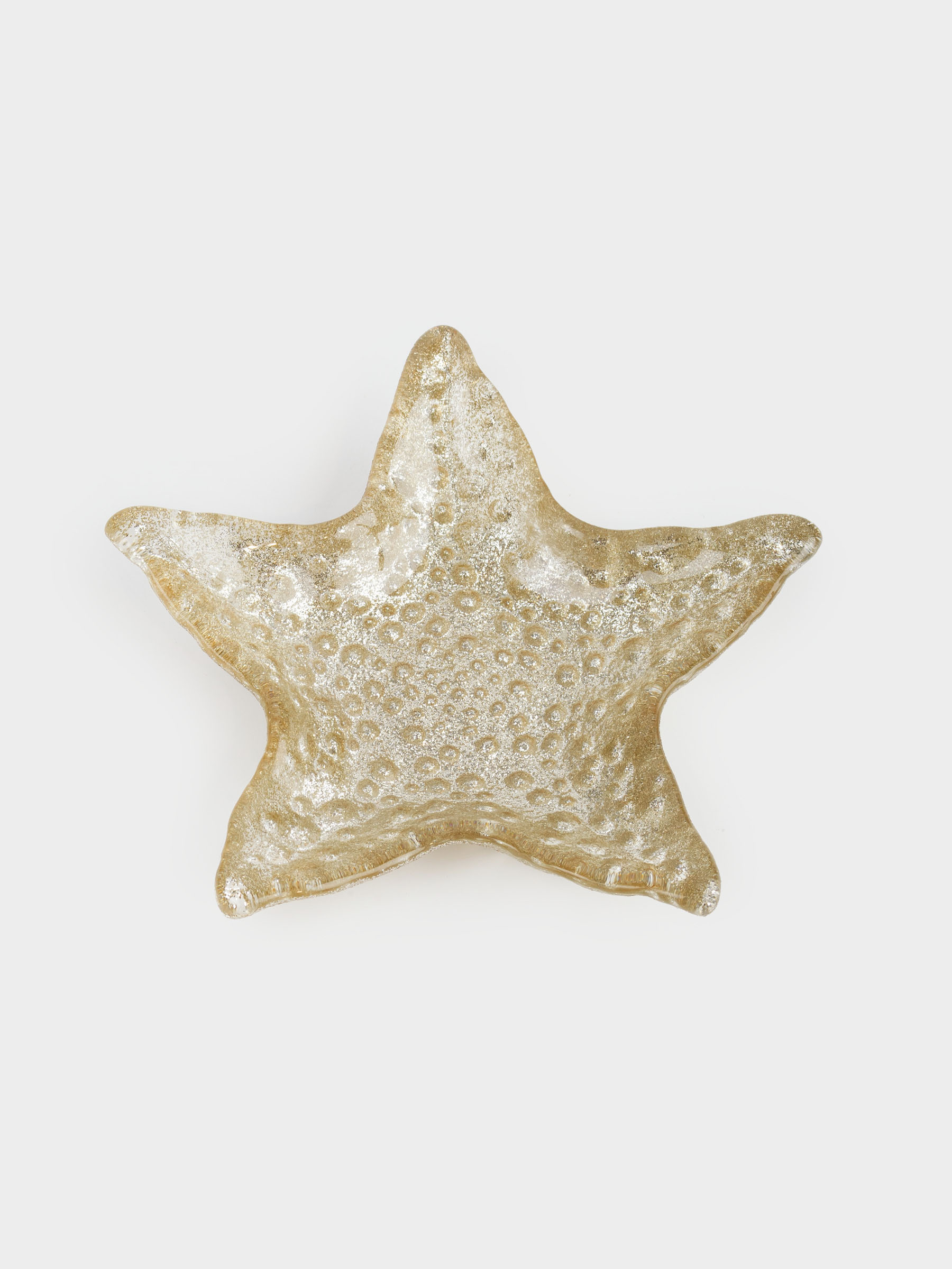 Блюдо, 16х2 см, стекло, шампань, Морская звезда, Starfish, image-0