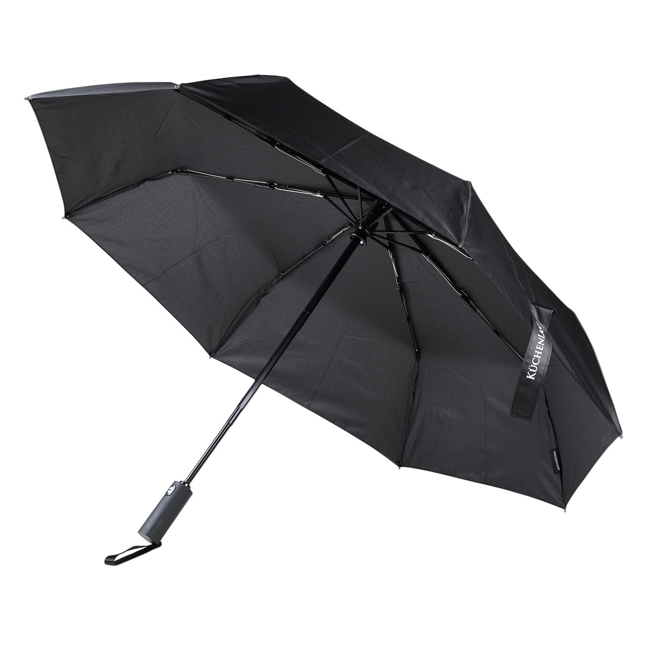 Зонт, 58 см, складной, автоматический, эпонж, черный, Rainy изображение № 4