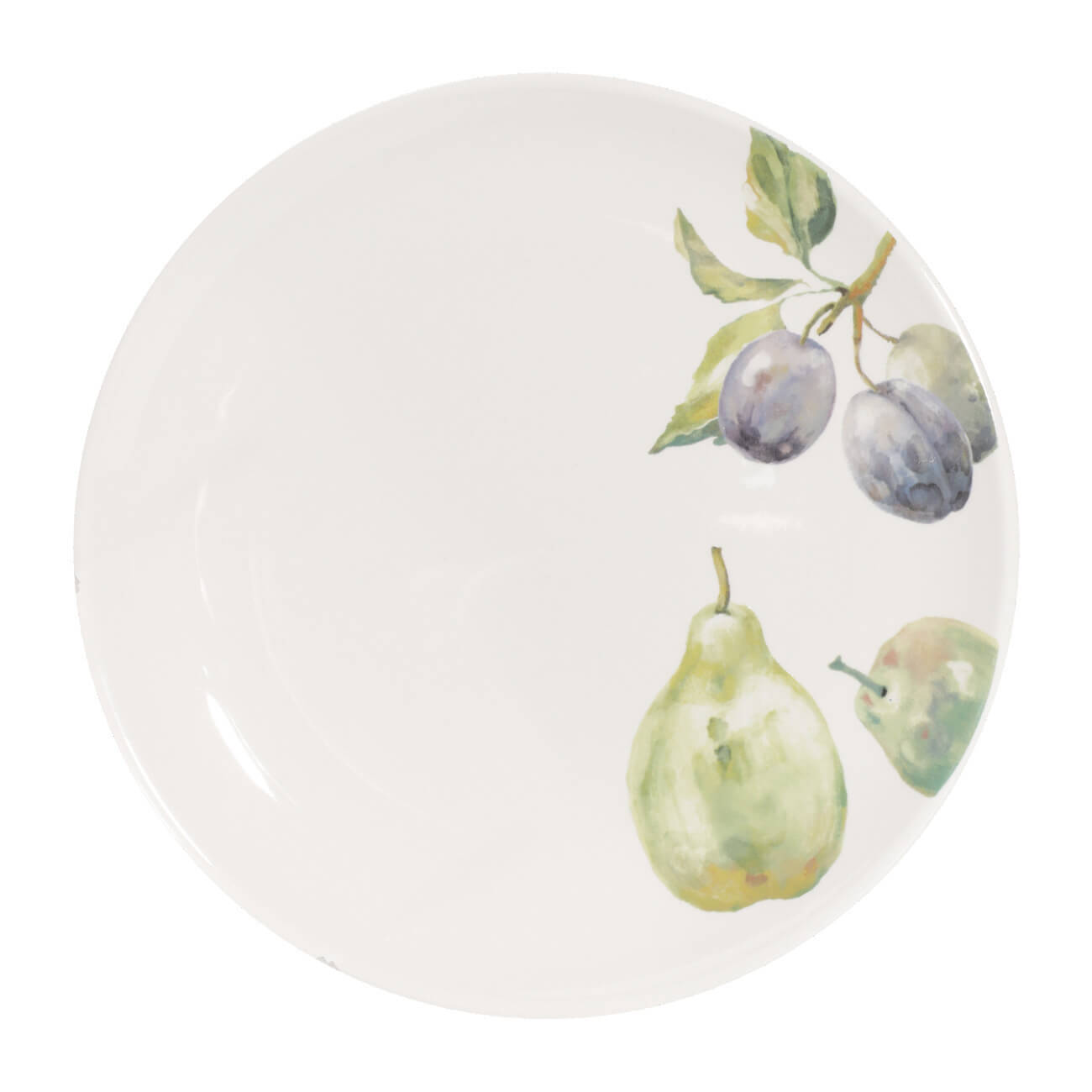 

Тарелка закусочная, 21 см, керамика, белая, Груши и сливы, Pear garden