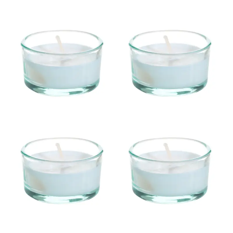 Свеча ароматическая, 5 см, 4 шт, в подсвечнике, стекло, Ruby Mandarin Bellini, Luxury white ,image-0