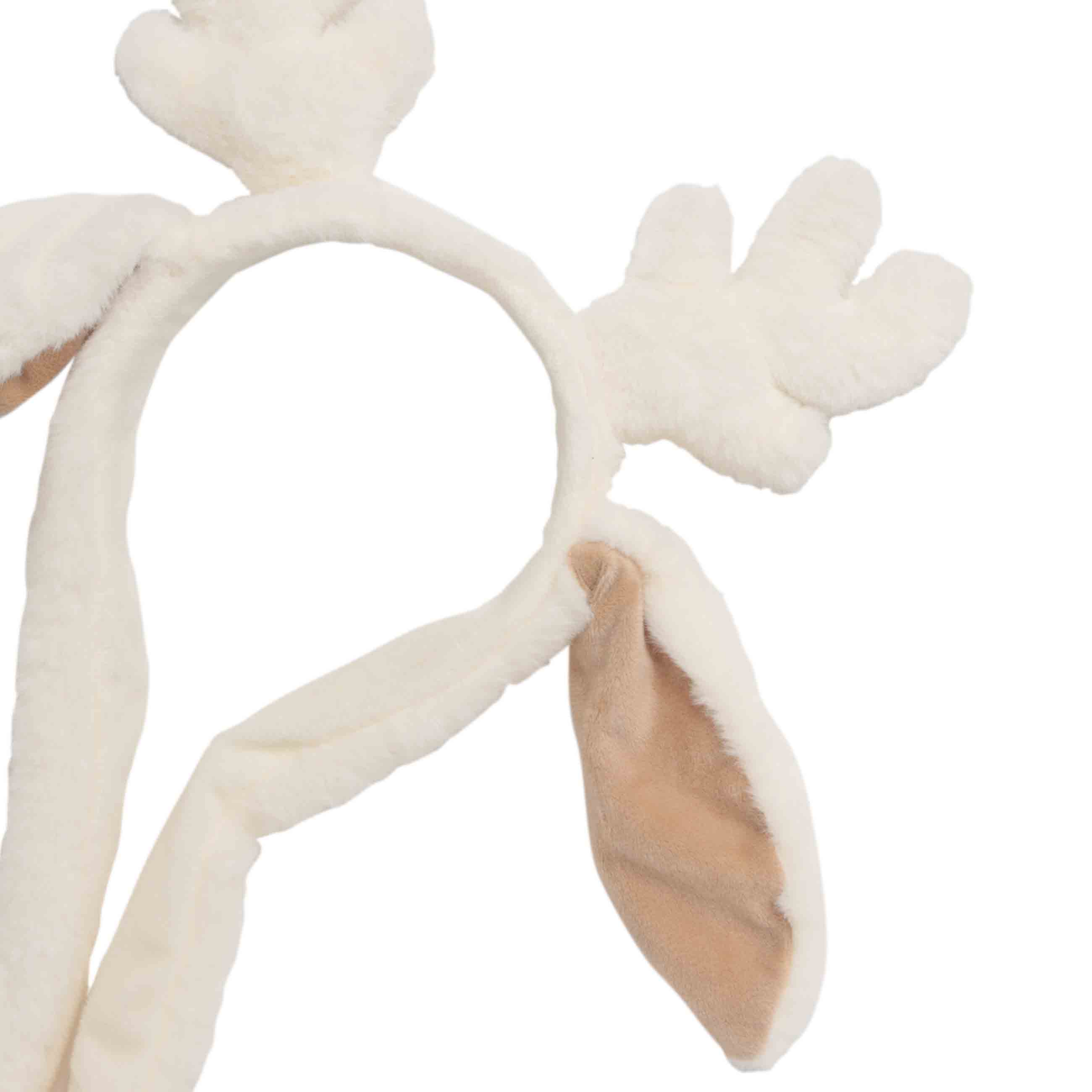 Ободок декоративный, 13х20 см, с поднимающимися ушками, полиэстер, экрю, Deer toy изображение № 2