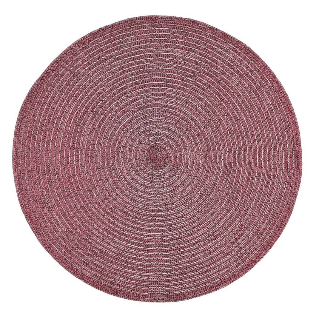 Салфетка под приборы, 38 см, полиэстер, круглая, красная, Rotary shine изображение № 1