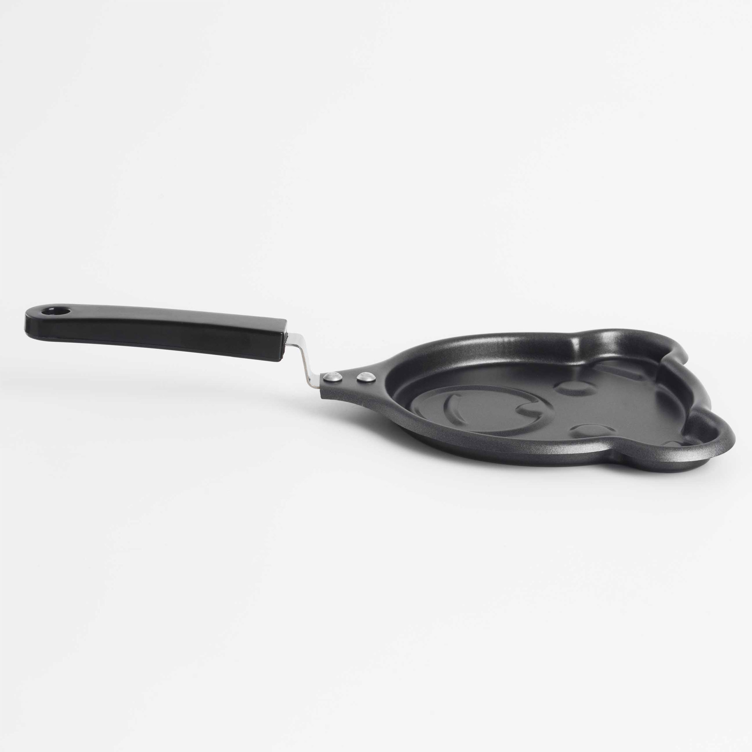 Сковорода для омлета и панкейков, 13 см, с покрытием, сталь, черная, Мишка, Bear изображение № 3