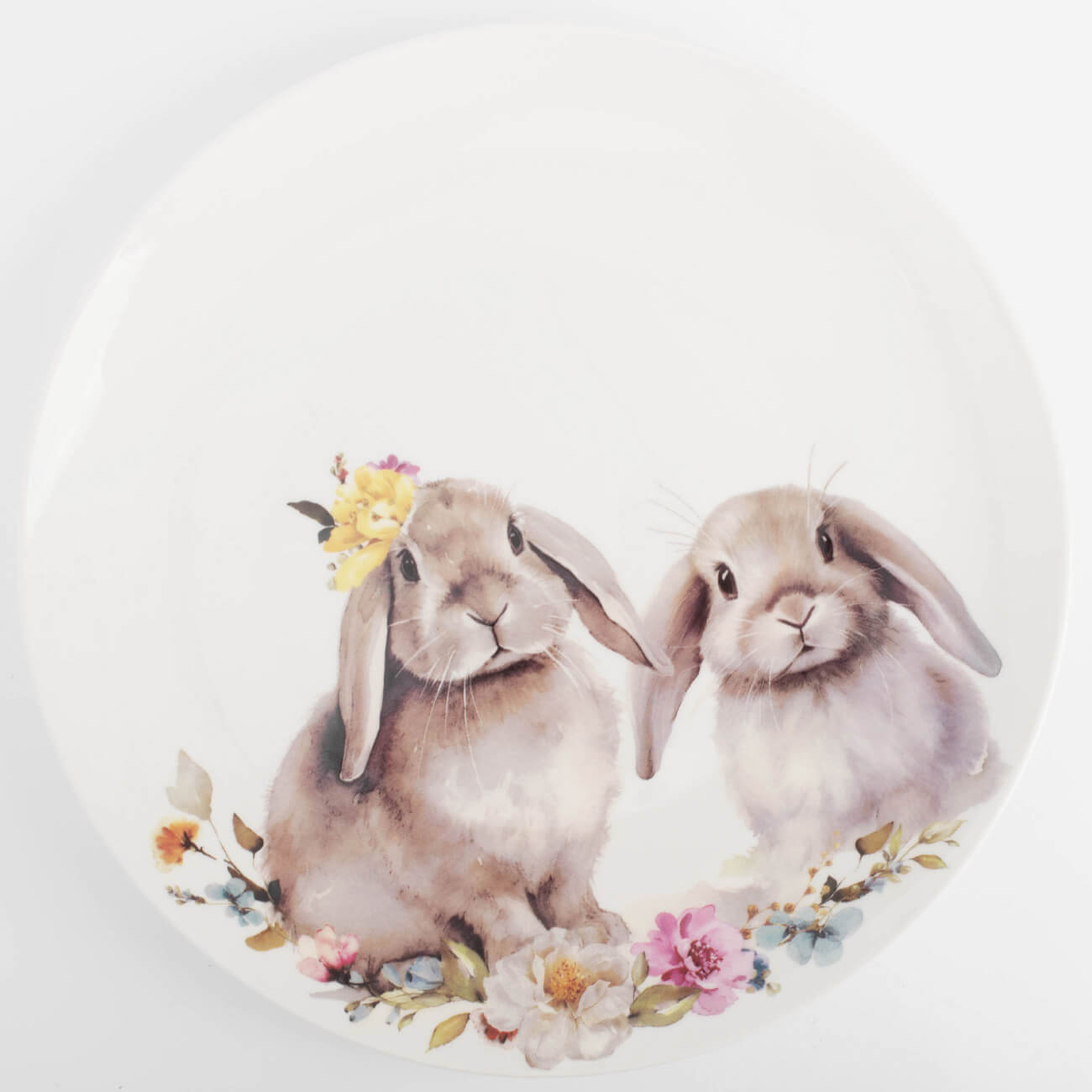 Тарелка обеденная, 27 см, фарфор N, Кролики с цветами, Pure Easter конфетница 16х14 см керамика серо молочная кролики pure easter