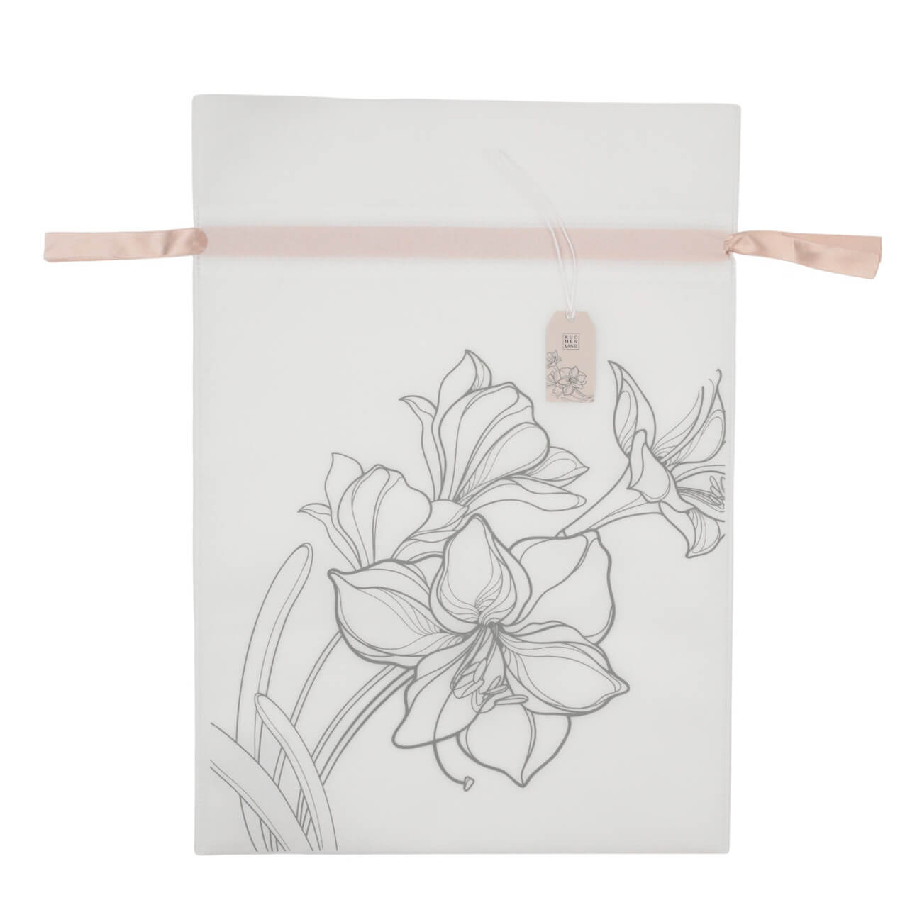 

Мешок подарочный, 30х45 см, с завязками, полипропилен, белый, Цветы, Flower garden